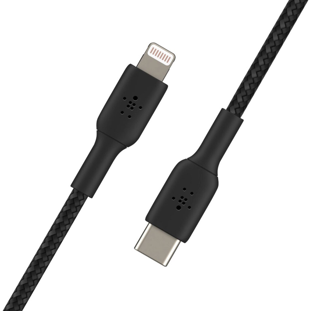 Belkin Smartphone-Kabel »Lightning/USB-C Kabel ummantelt mfi 1m«, Lightning-USB-C, 100 cm