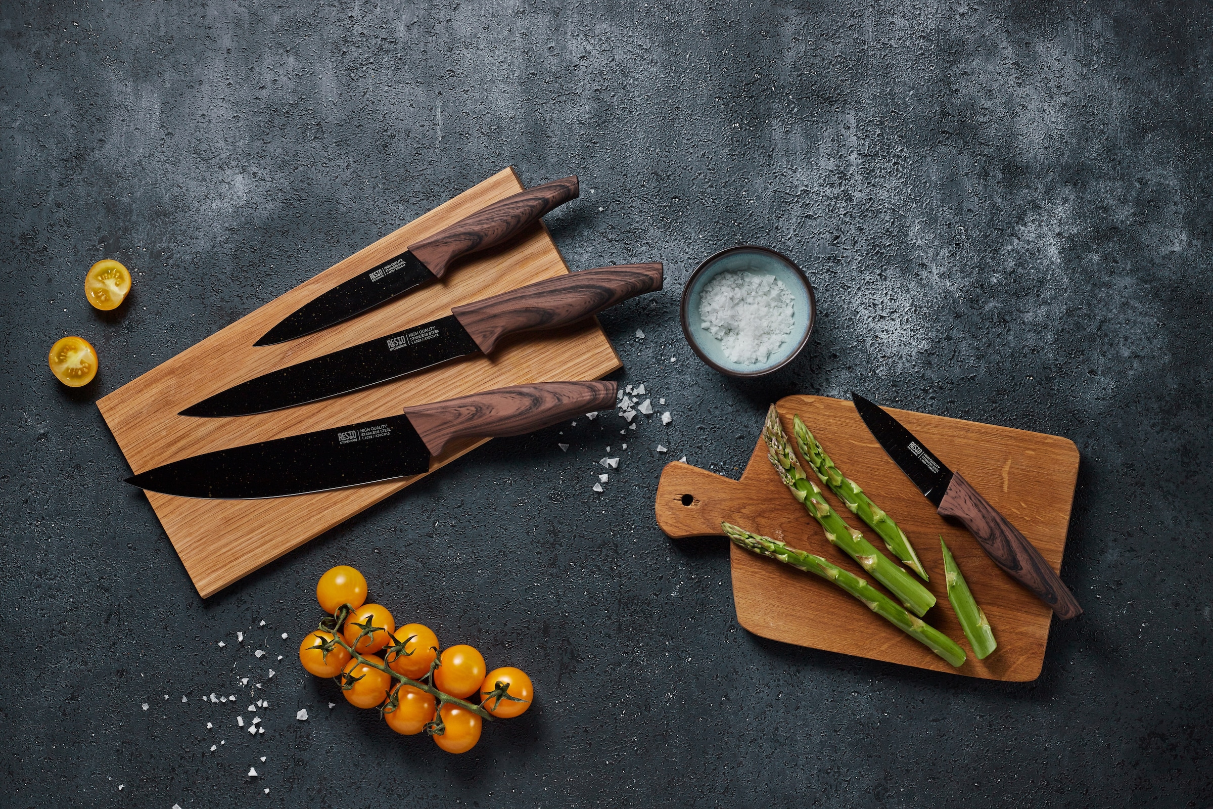 RESTO Kitchenware Messer-Set »Carina, Edelstahlmesser 4-teilig in Magnet-Geschenkbox« Kochmesser, Tranchiermesser, Universalmesser, Gemüsemesser