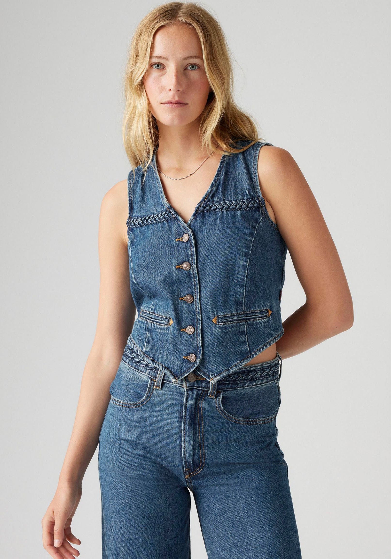 Levi's® Jeansweste »BRAIDED VEST«, mit Ziernähten