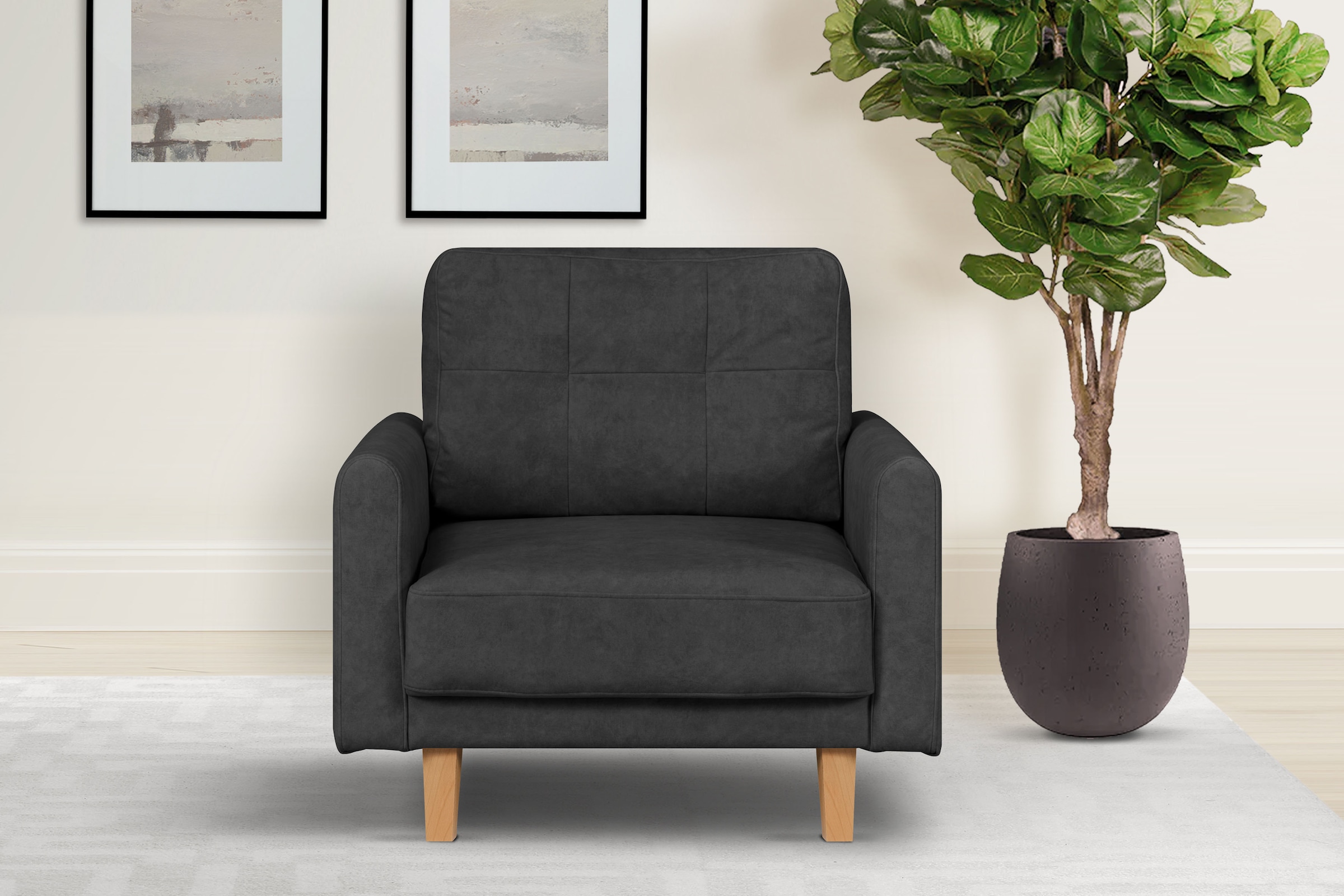 Home affaire Sessel »TRIPLO Relaxsessel mit Wellenunterfederung, Maße B/T/H: 95/100/89 cm«, Polstersessel mit Steppung im Rückenkissen, hohe Qualität