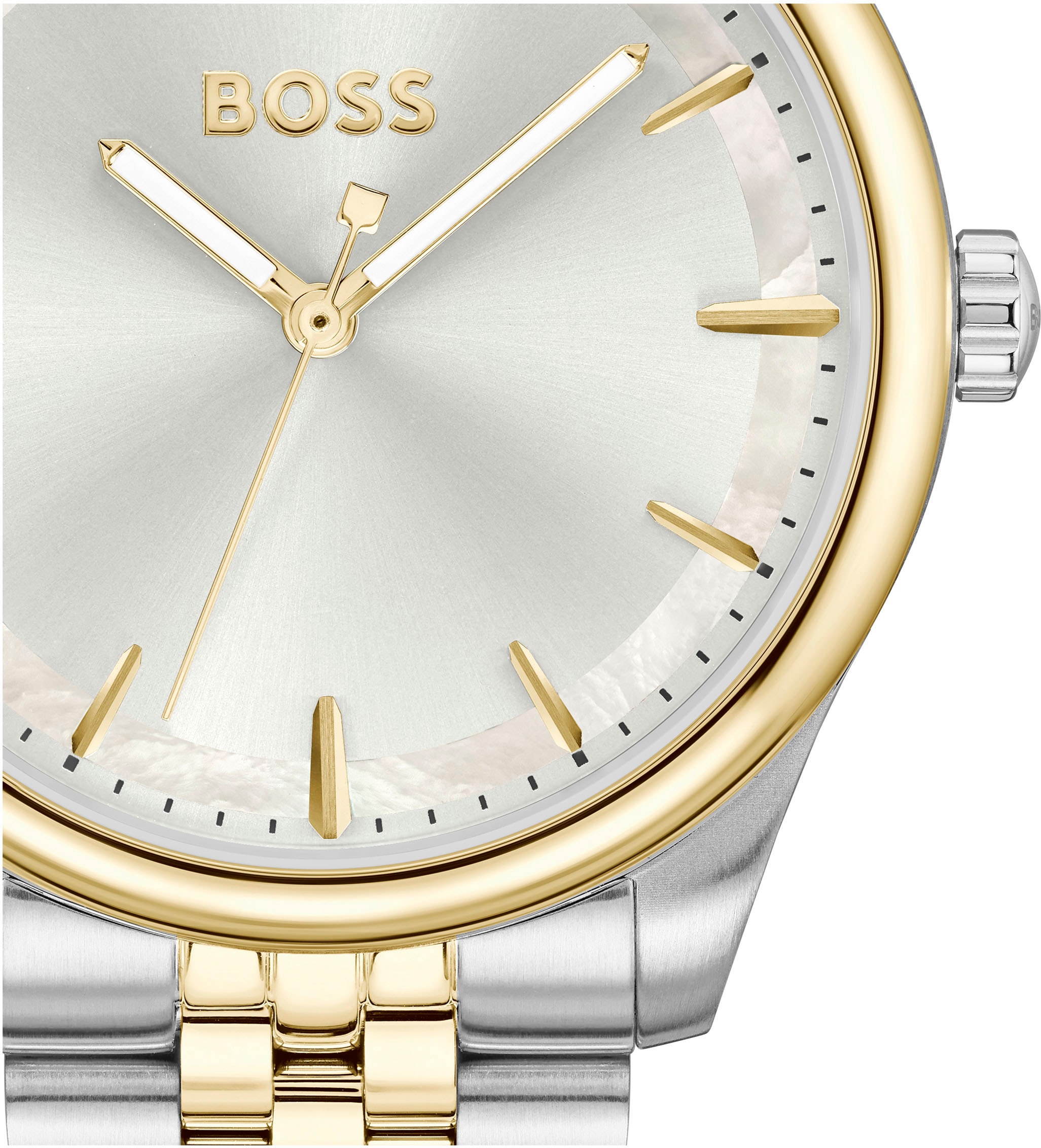 BOSS Quarzuhr »GRACEFUL«, Armbanduhr, Damenuhr, Edelstahlarmband, analog