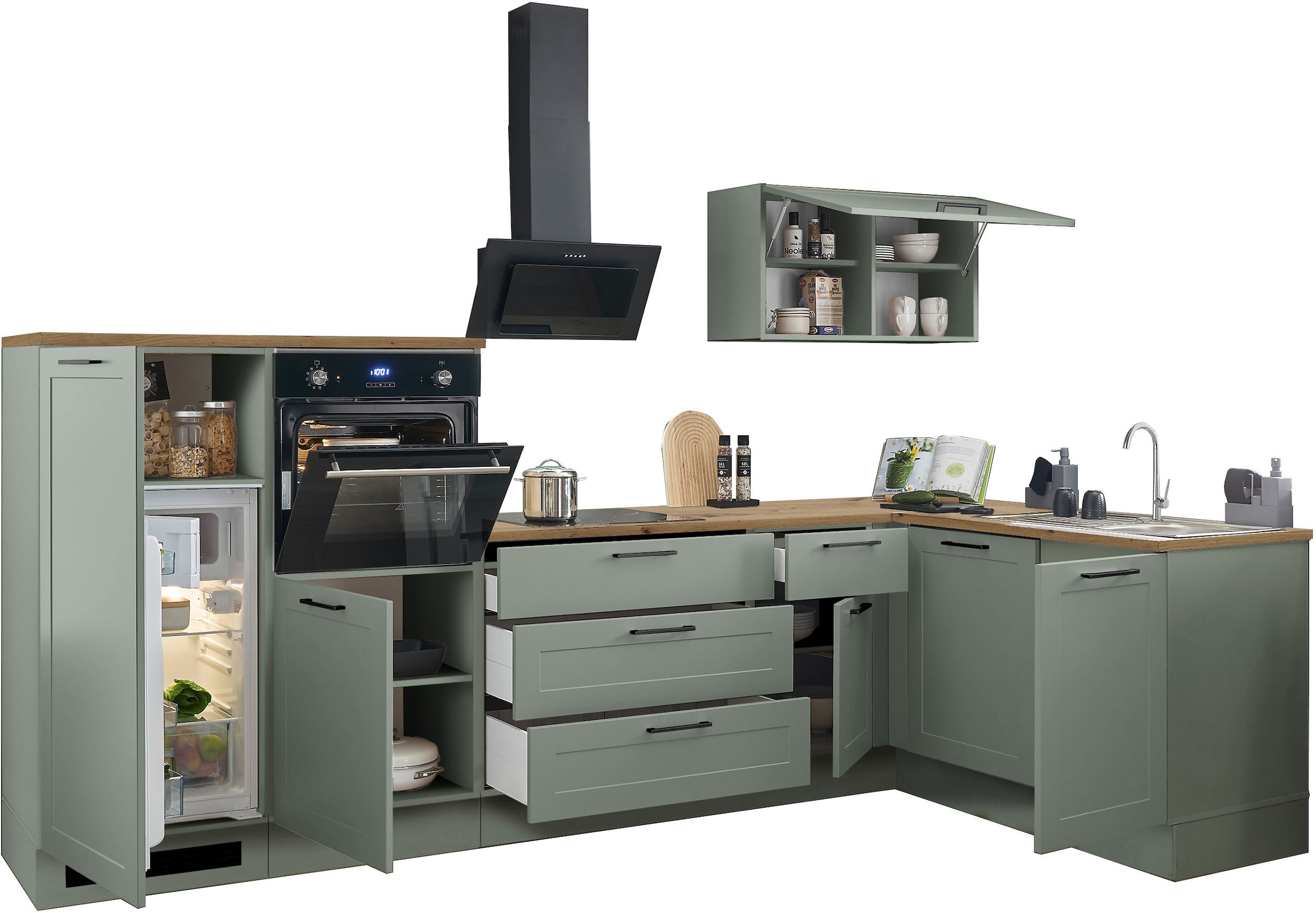 BASIC by Balculina Winkelküche »Marsi« Stellmaße 320x175 cm, wahlweise mit E-Geräten, mit Soft-Close-Funktion