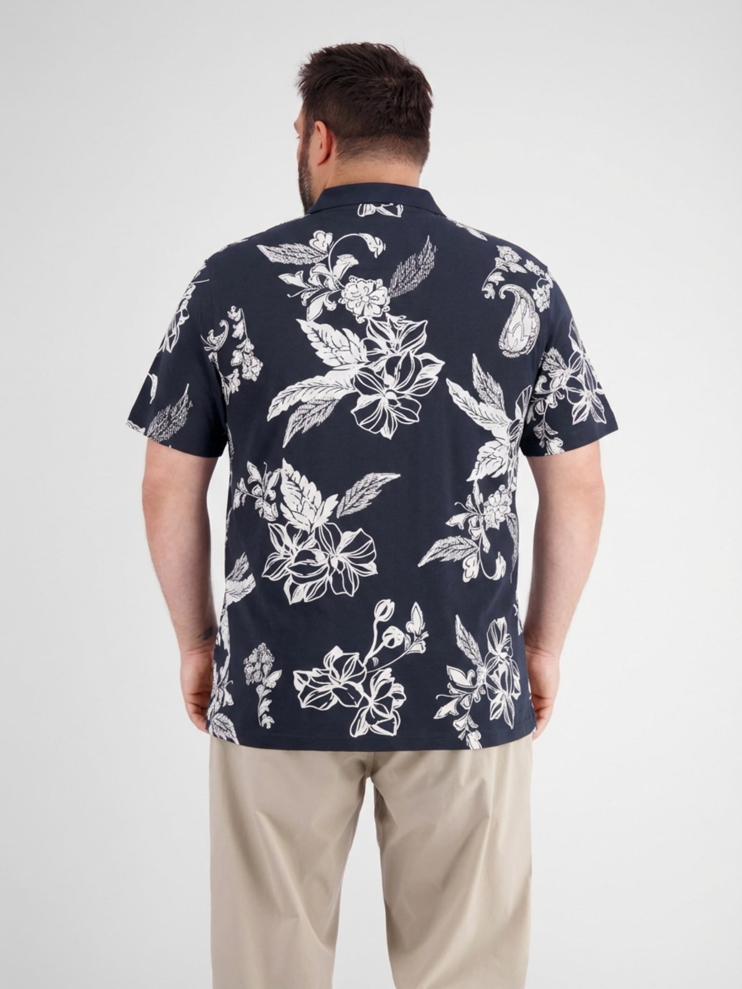 LERROS T-Shirt »T-Shirt mit O-Neck, All-over-Print in grossen Größen«