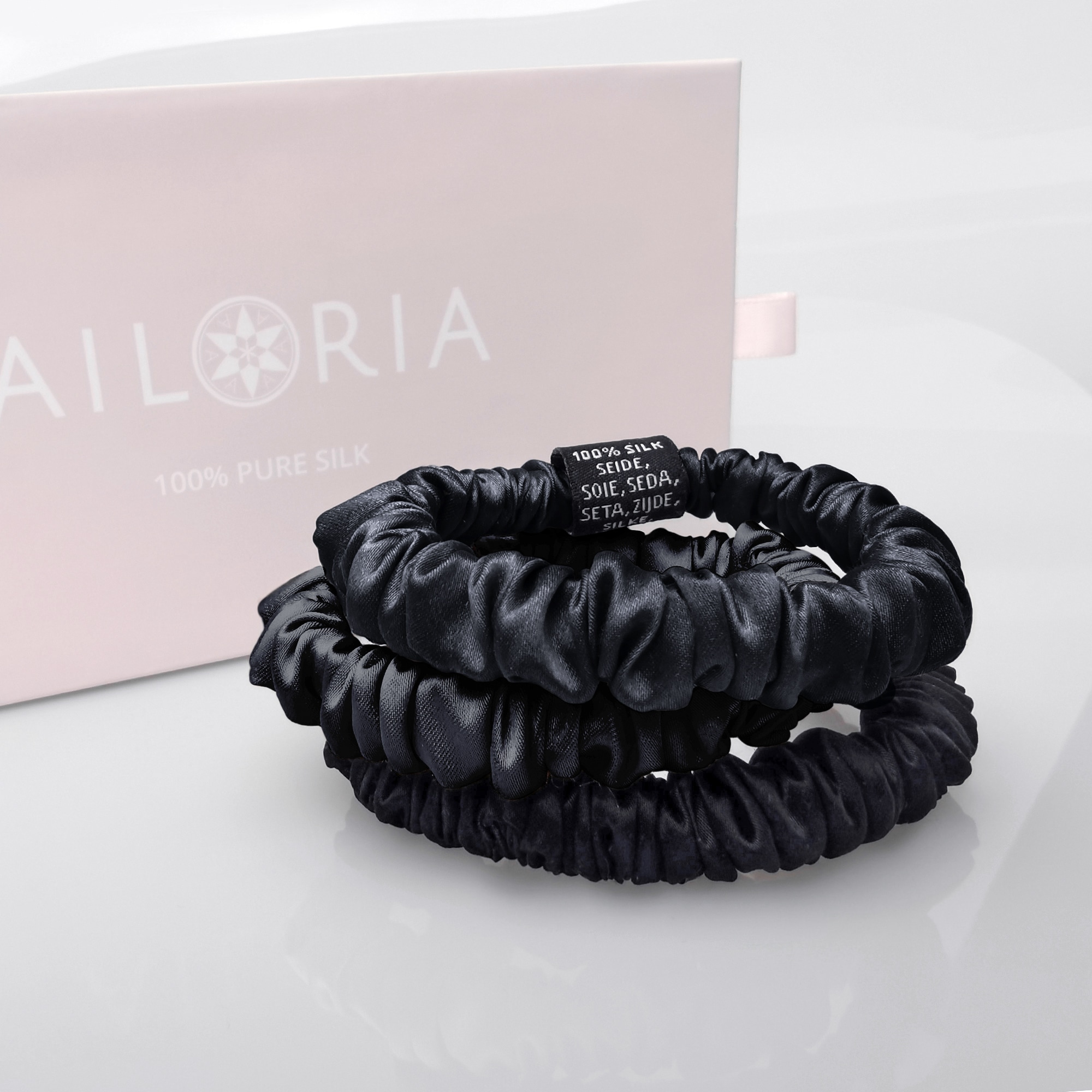 AILORIA Seidentuch »Set 3 Scrunchies S aus Seide DOUX«