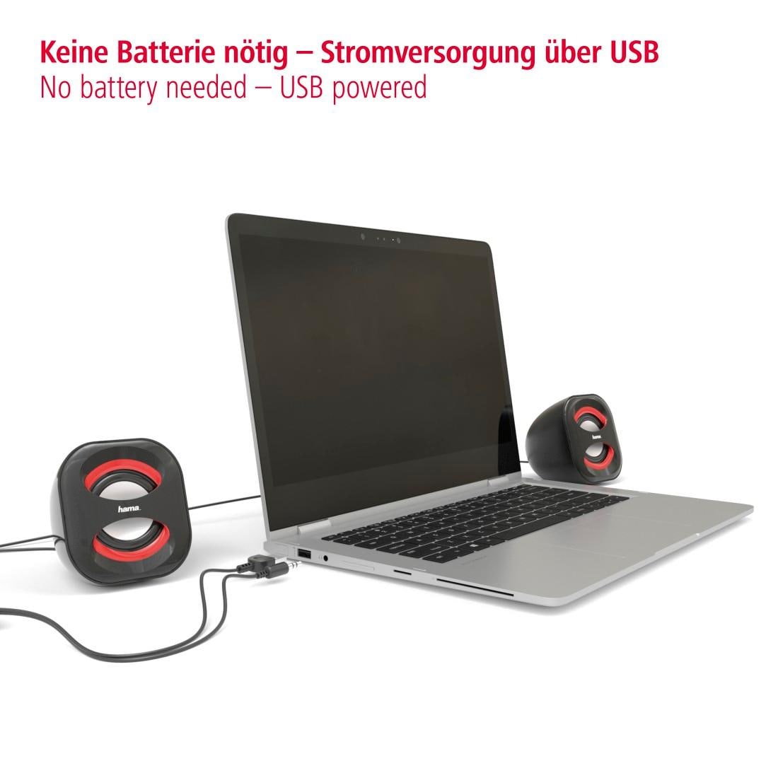 Hama PC-Lautsprecher »Lautsprecher für PC Notebook Tablet- 3,5 mm Klinke USB 3.0 3 W aktiv«