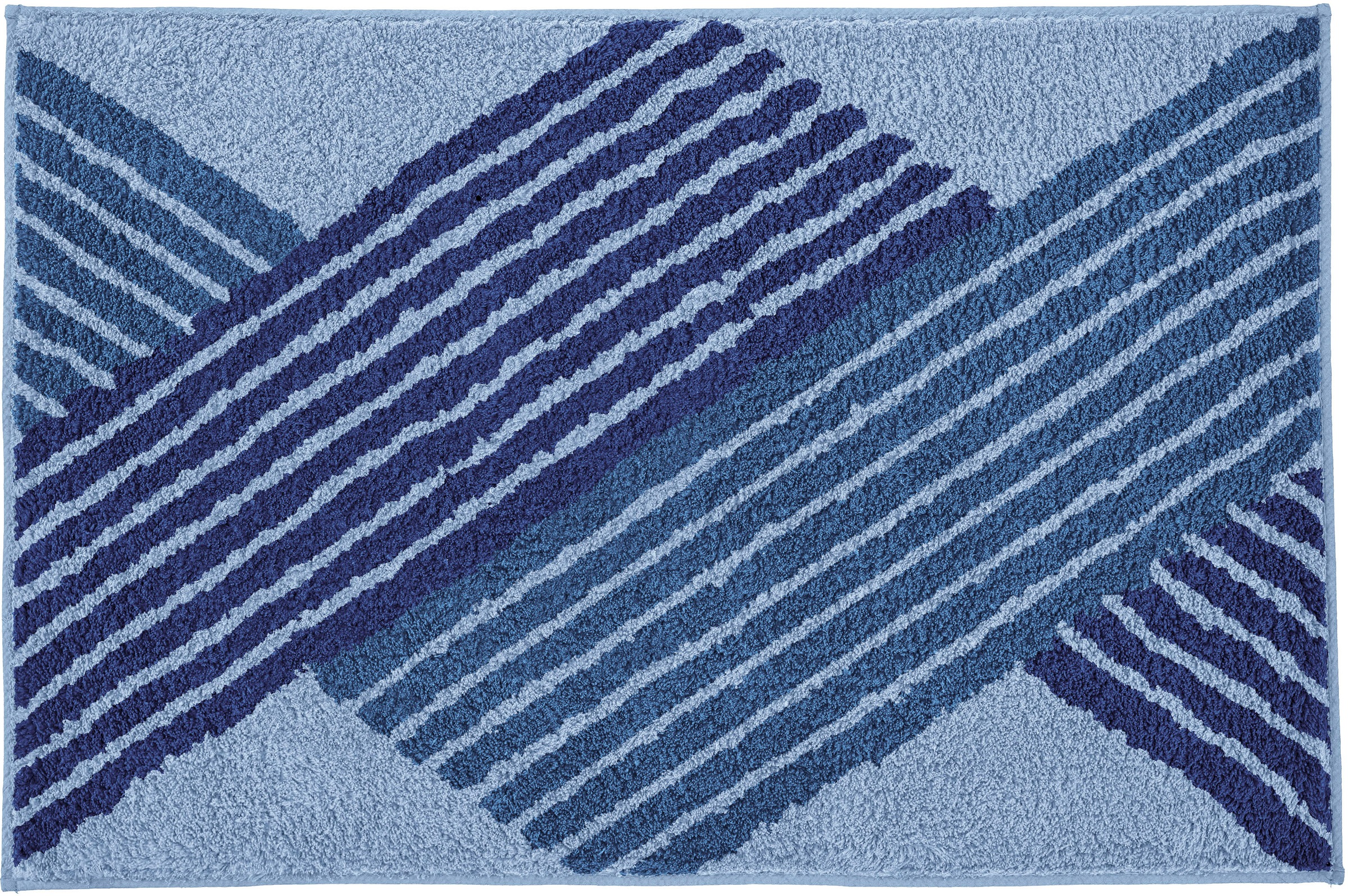 Kleine Wolke Badematte »Cross«, rutschhemmend beschichtet, fußbodenheizungsgeeignet, Badteppich, modernes Design