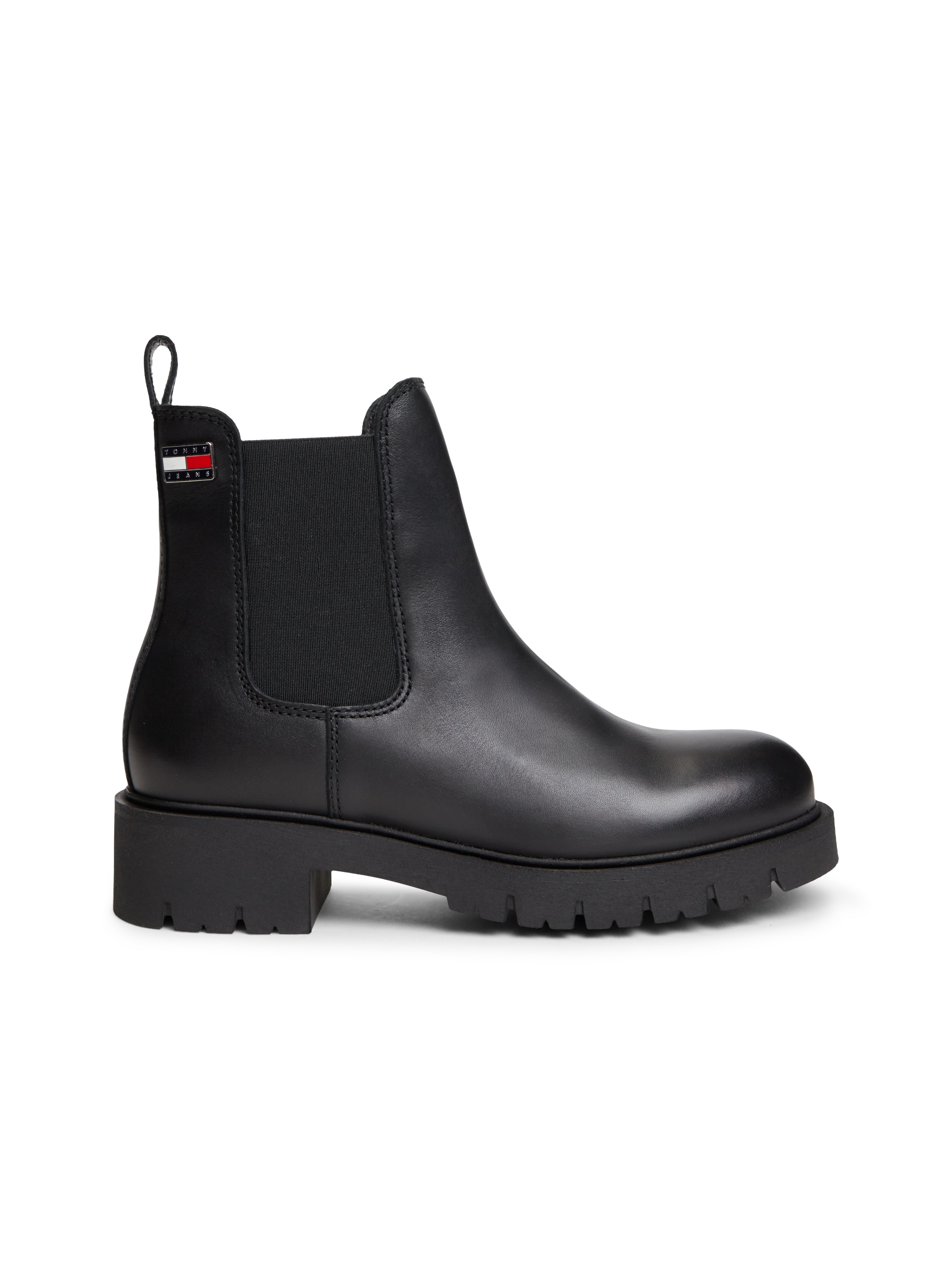 Tommy Jeans »TJW CLEATED CHELSEA BOOTS«  Blockabsatz, Schlupfboots mit zweckmäßiger Anziehlasche