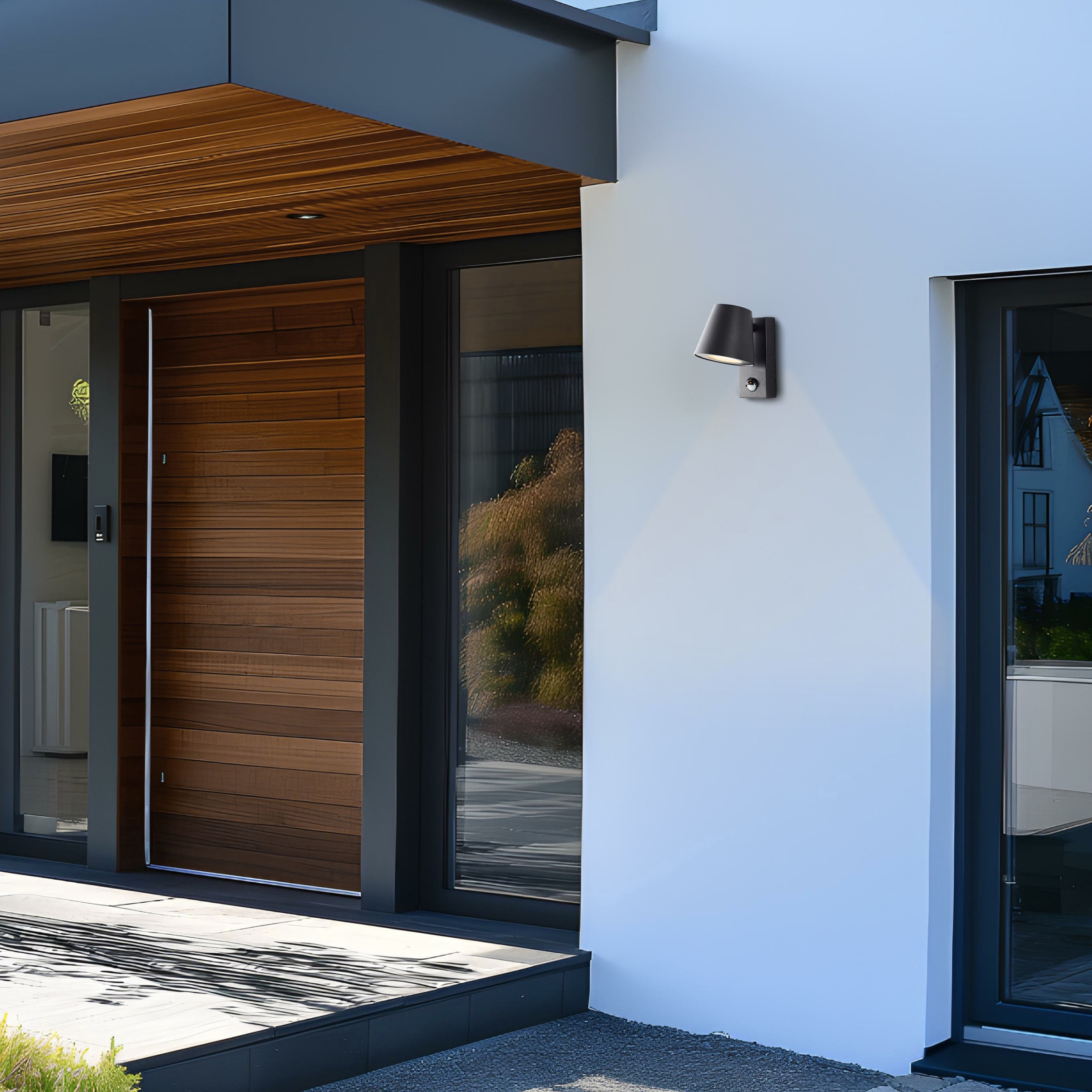 Brilliant Außen-Wandleuchte »Bari« GU10 1 Stk. Außenwandlampe mit Bewegungsmelder, GU10, Metall/Kunststoff, schwarz