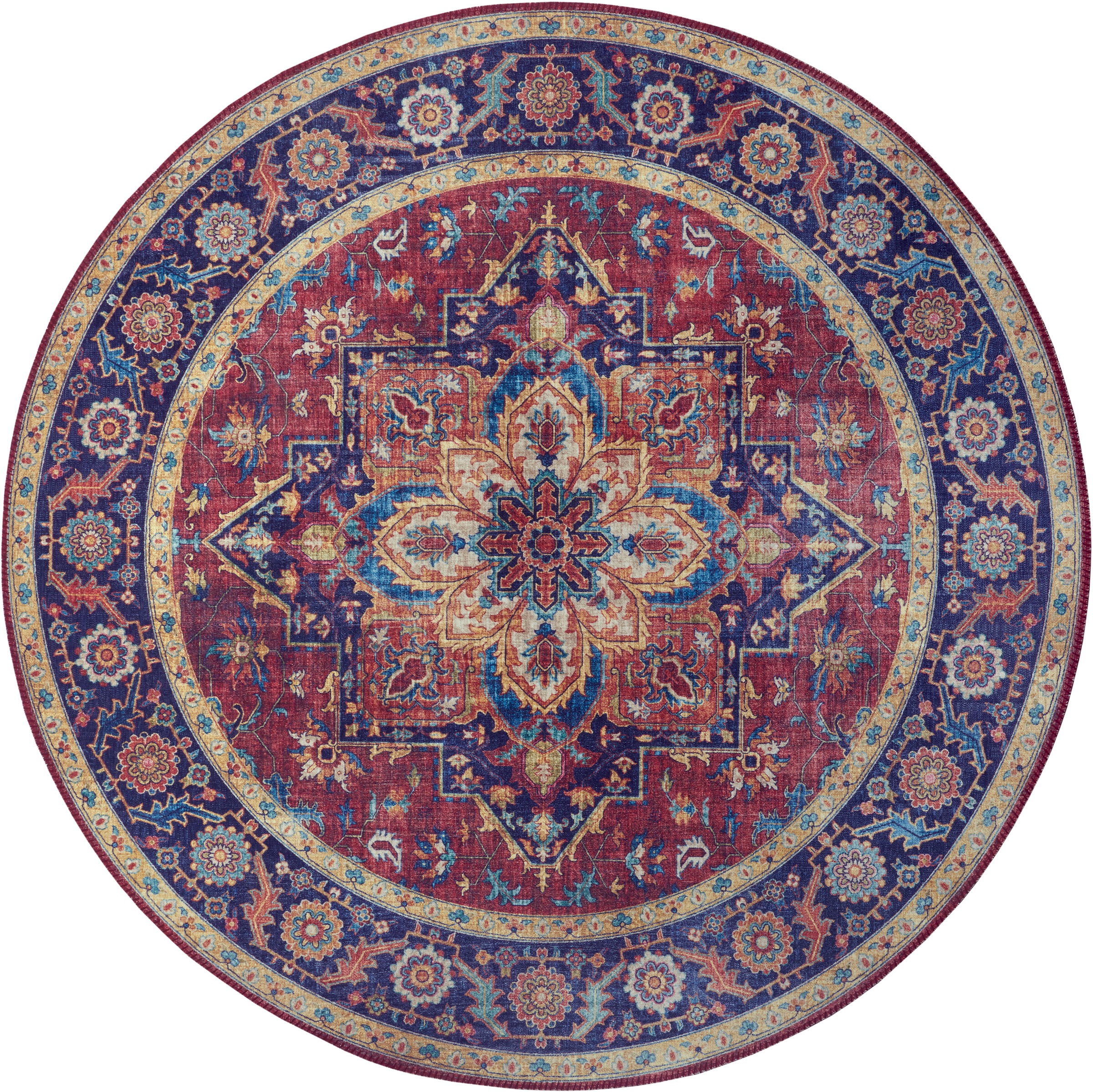 NOURISTAN Teppich »Anthea«, rund, 5 mm Höhe, Orientalisch, Orient, Vintage, Wohnzimmer, Schlafzimmer, Esszimmer