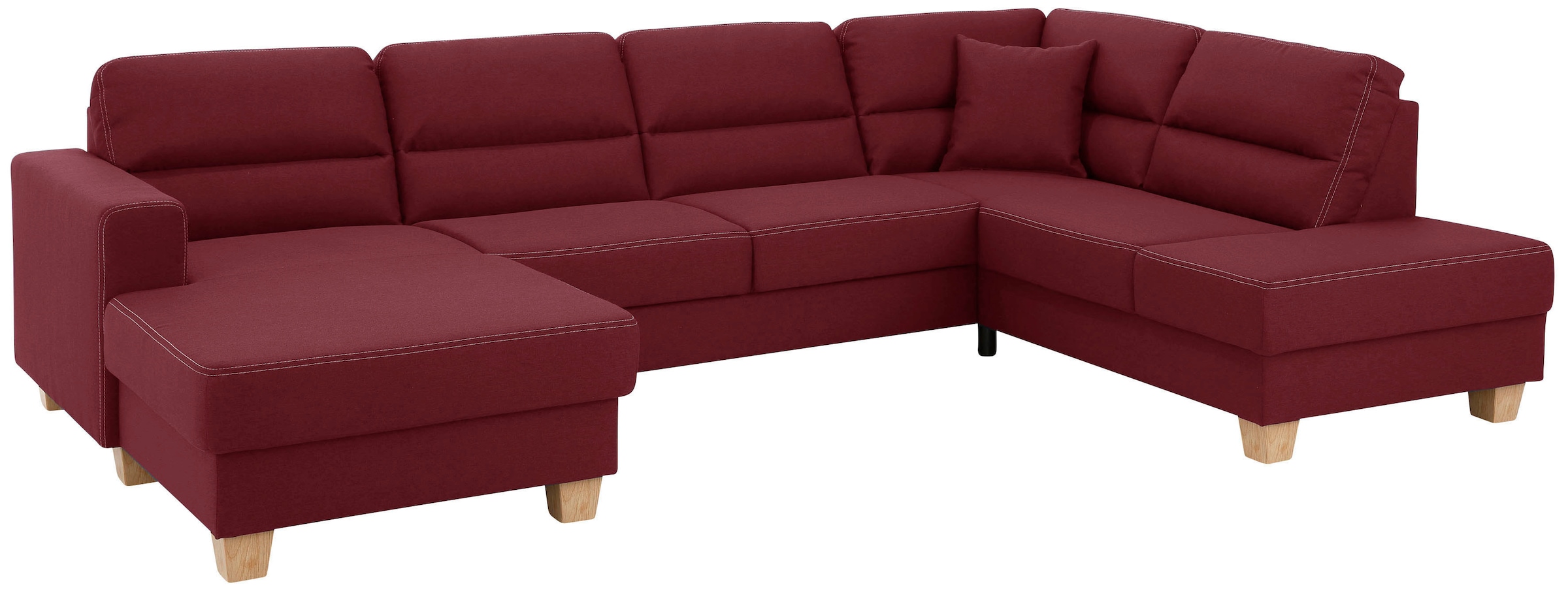 Home affaire Wohnlandschaft »Navan, komfortabel mit viel Platz, U-Form« wahlweise mit Bettfunktion und Kopfstütze