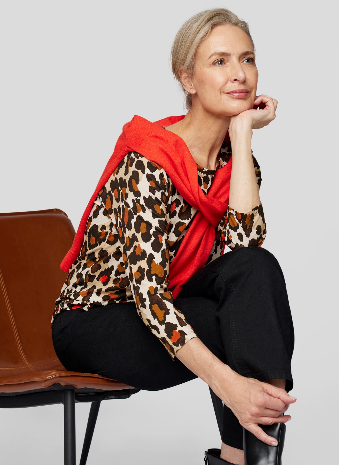 Rabe 3/4-Arm-Shirt, mit Leo-Print