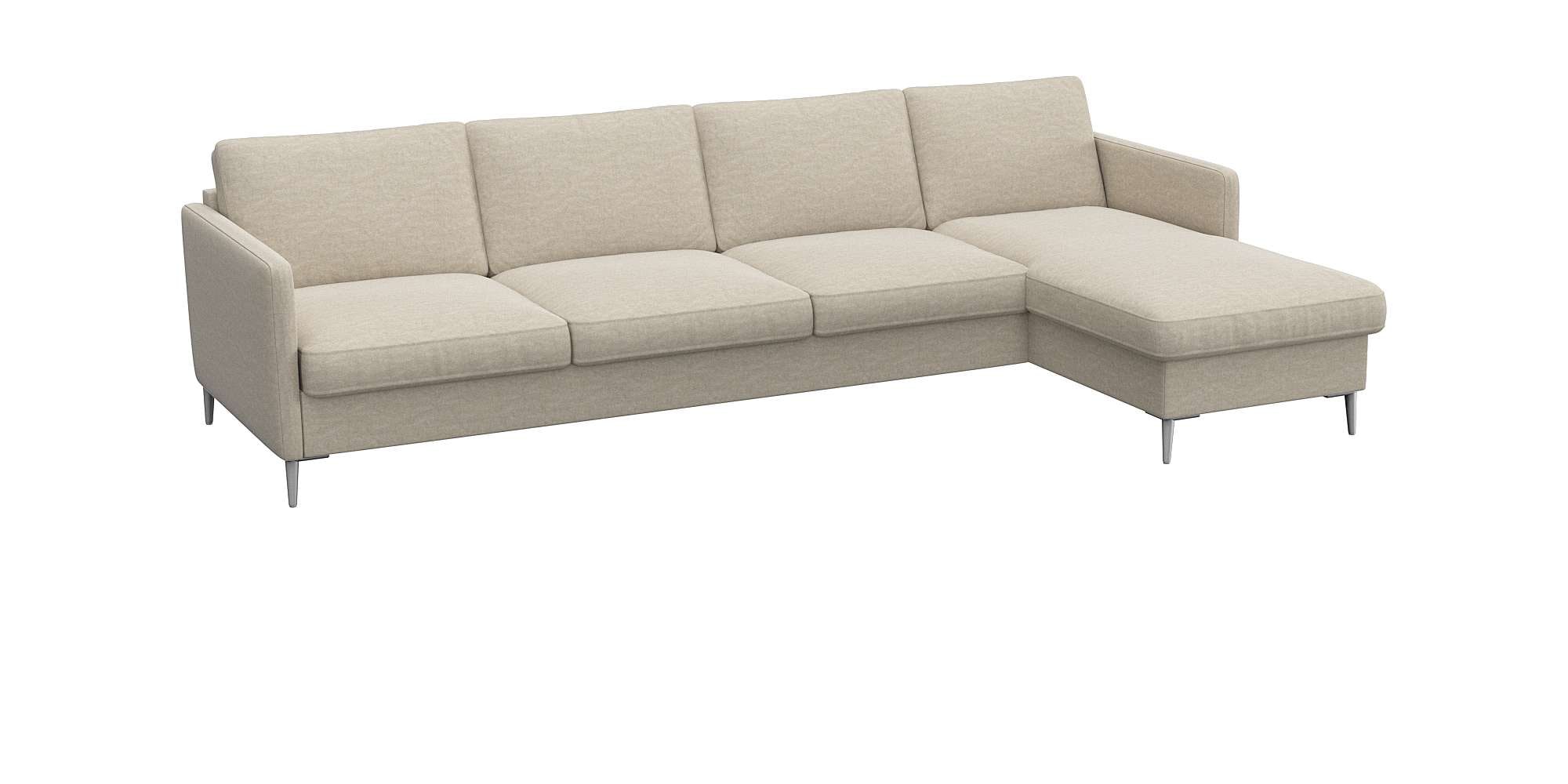 FLEXLUX Ecksofa »Fiore, L-Form, bequem und komfortabel durch hochwertigem Sitzaufbau«, schmale Armlehnen, Kaltschaum, Füße Alu