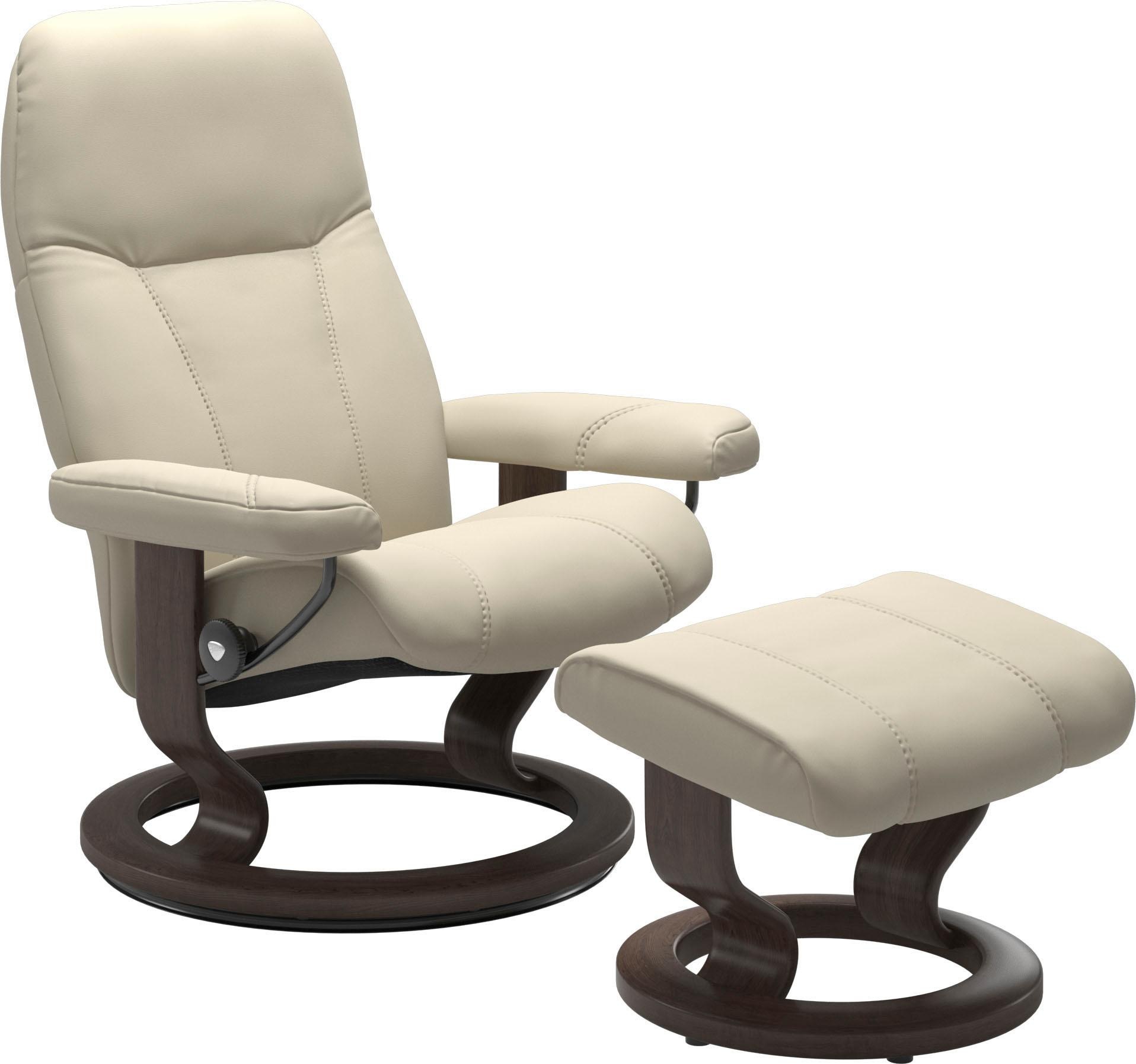 Stressless® Relaxsessel »Consul« Set, Relaxsessel mit Hocker,  mit Hocker, mit Classic Base, Größe S, Gestell Wenge