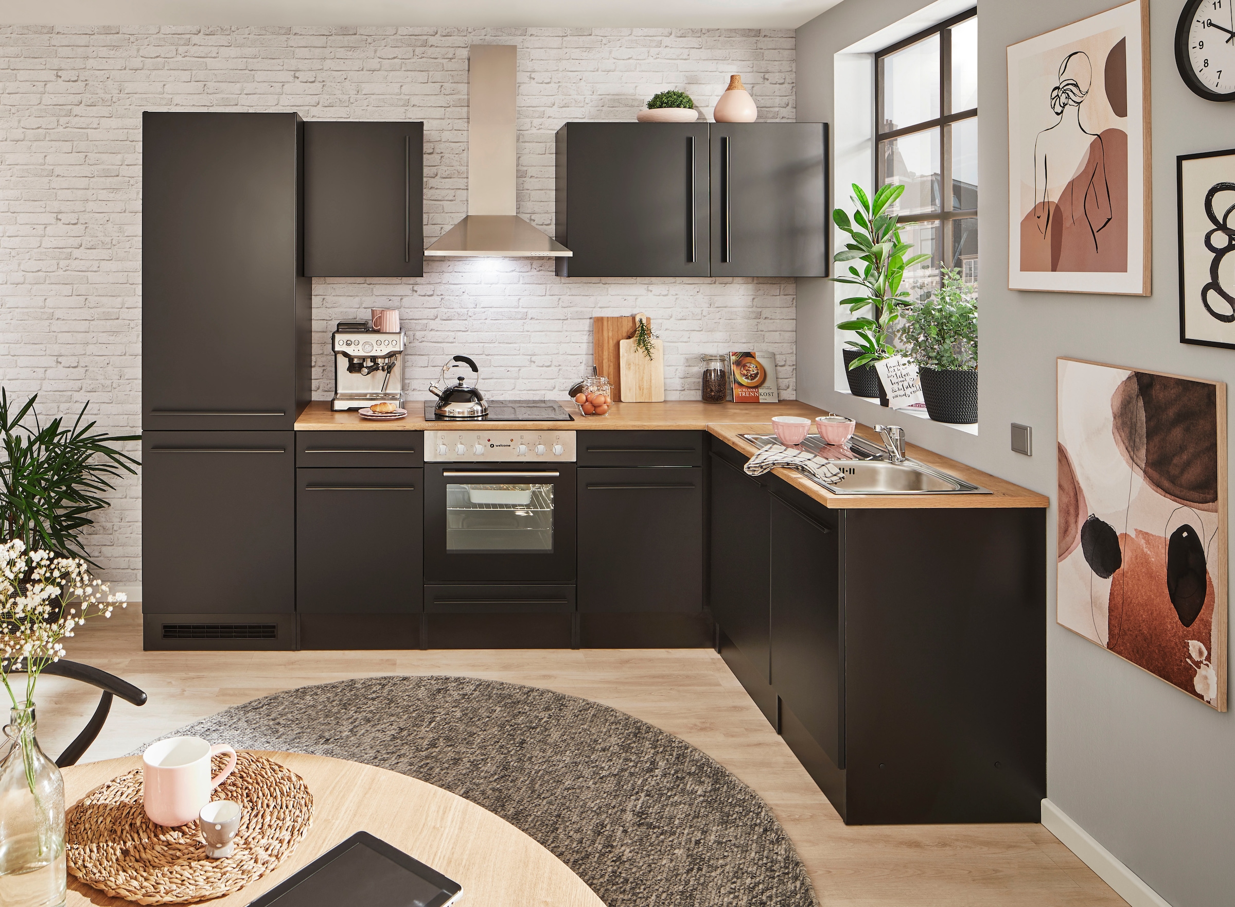 BASIC by Balculina Winkelküche »Jazz«, Stellbreite 280x175 cm, wahlweise mit E-Geräten