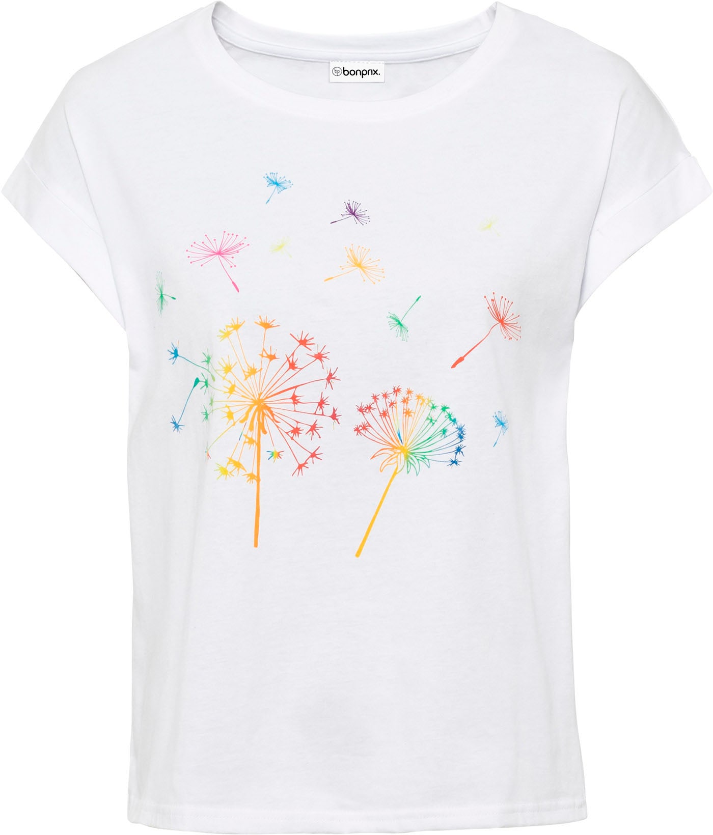 bonprix T-Shirt bequeme Passform, Kurzarm-Design, aus Baumwolle