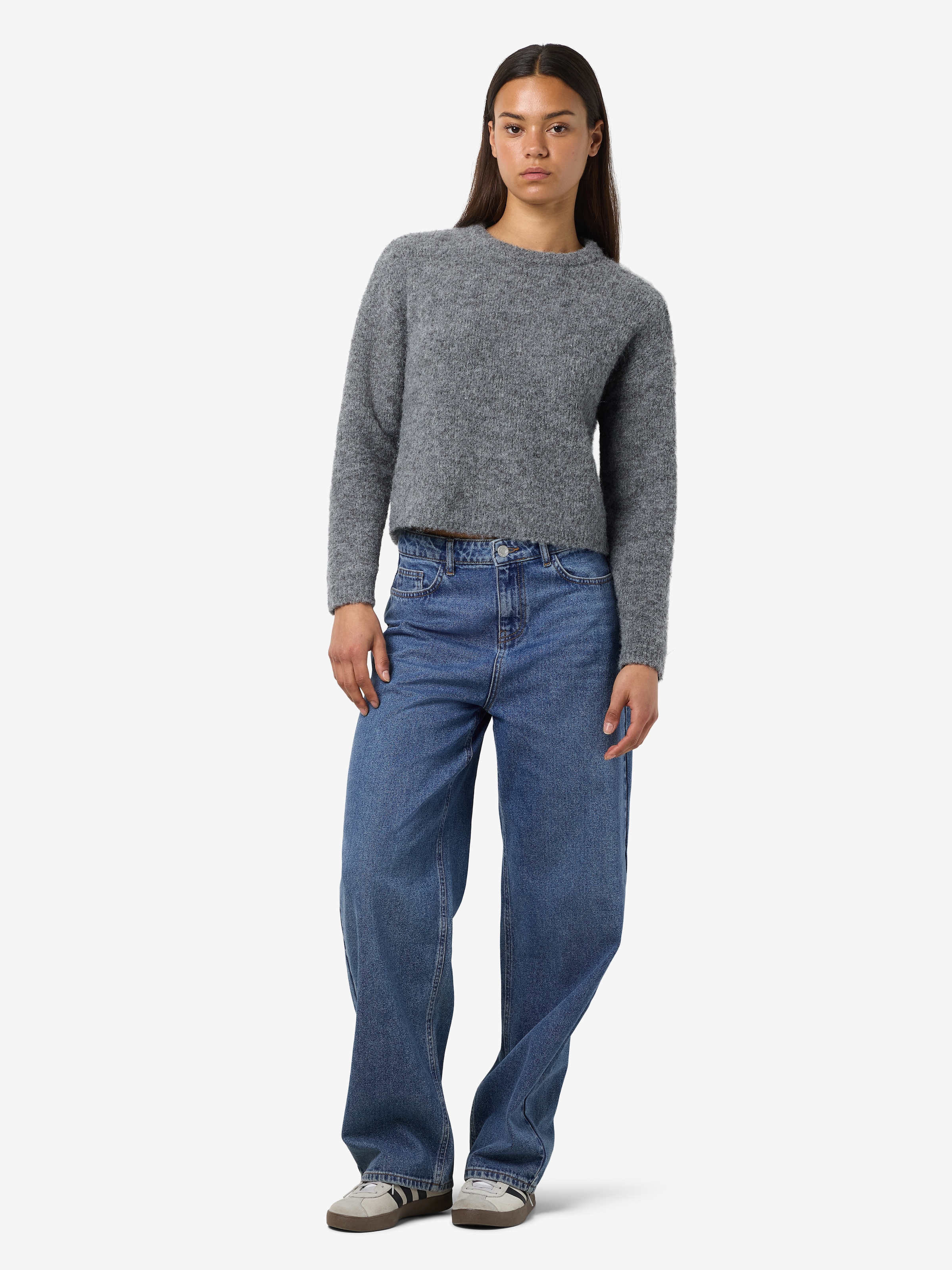 Noisy may Rundhalspullover »NMDOLLY L/S O-NECK KNIT FWD NOOS«