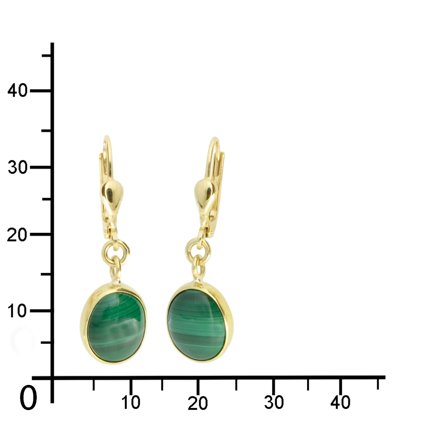 OSTSEE-SCHMUCK Paar Ohrhänger »- Classic 10x8 mm - Gold 333/000 - Malachit«