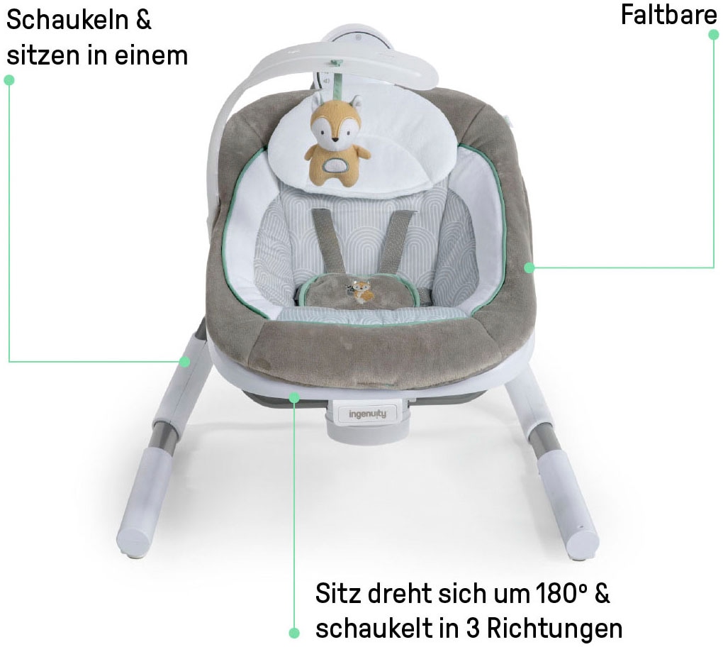 ingenuity Babywippe »AnyWay Sway Dual-Direction Portable Swing – Ray« bis 9 kg mit Sound-Effekt