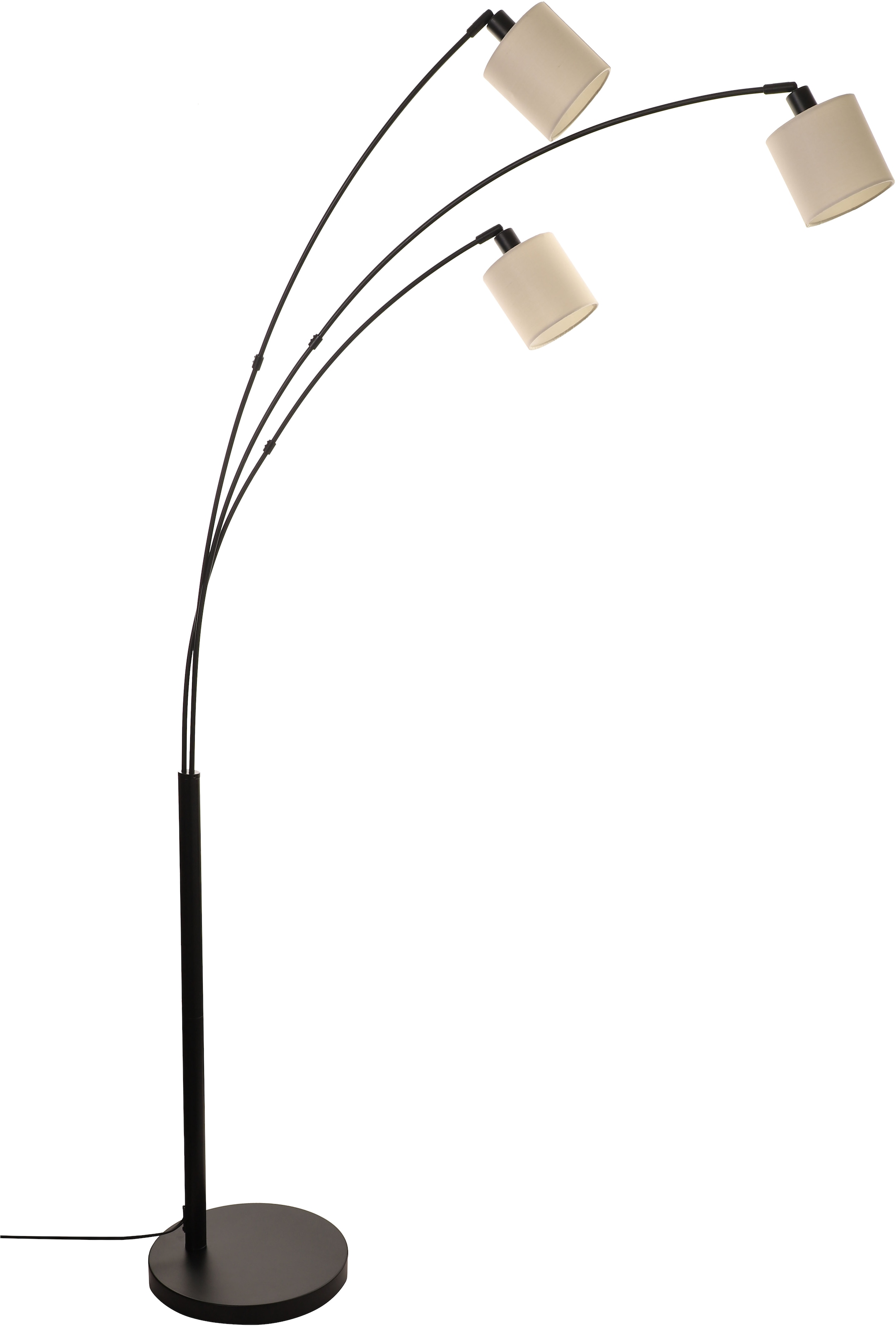 OTTO home Stehlampe »Avveline« E14 1 Stk. Stehlampe, 3-flammig mit Leinenschirm, 148 cm hoch, Bogenlampe