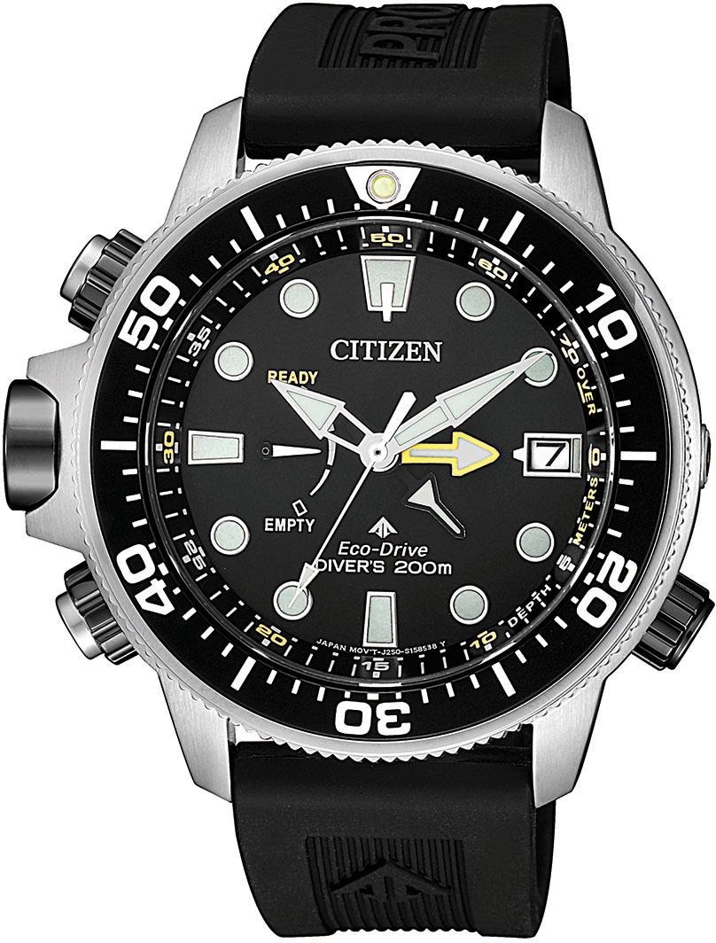 Citizen Taucheruhr »Promaster Eco-Drive Aqualand 200m, BN2036-14E«, (Set, 2 tlg., mit Verlängerungsband), Armbanduhr, Herrenuhr, Solar, bis 20 bar wasserdicht, Datum