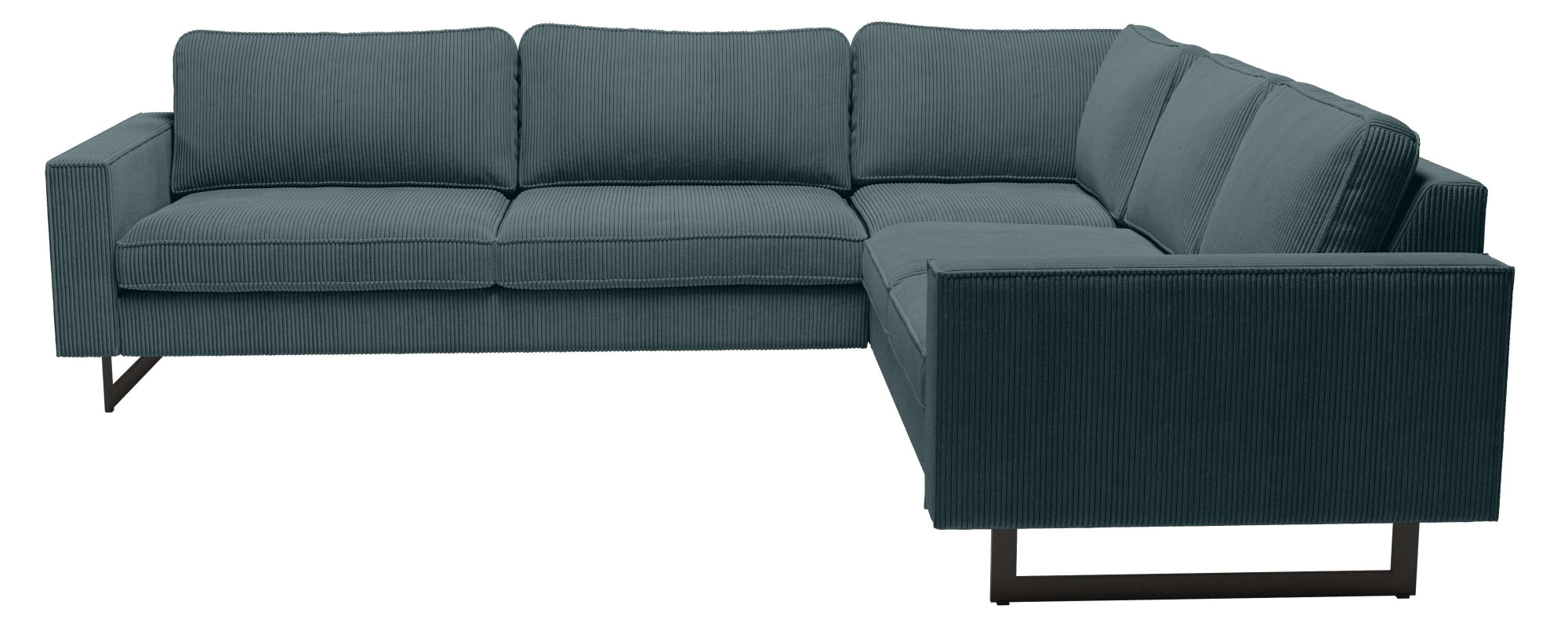 Places of Style Ecksofa »Pinto, 250/290 cm, langer Schenkel, XXL, Ottomane«, Cord, Feincord, Luxus-Microfaser Leder und Chenille
