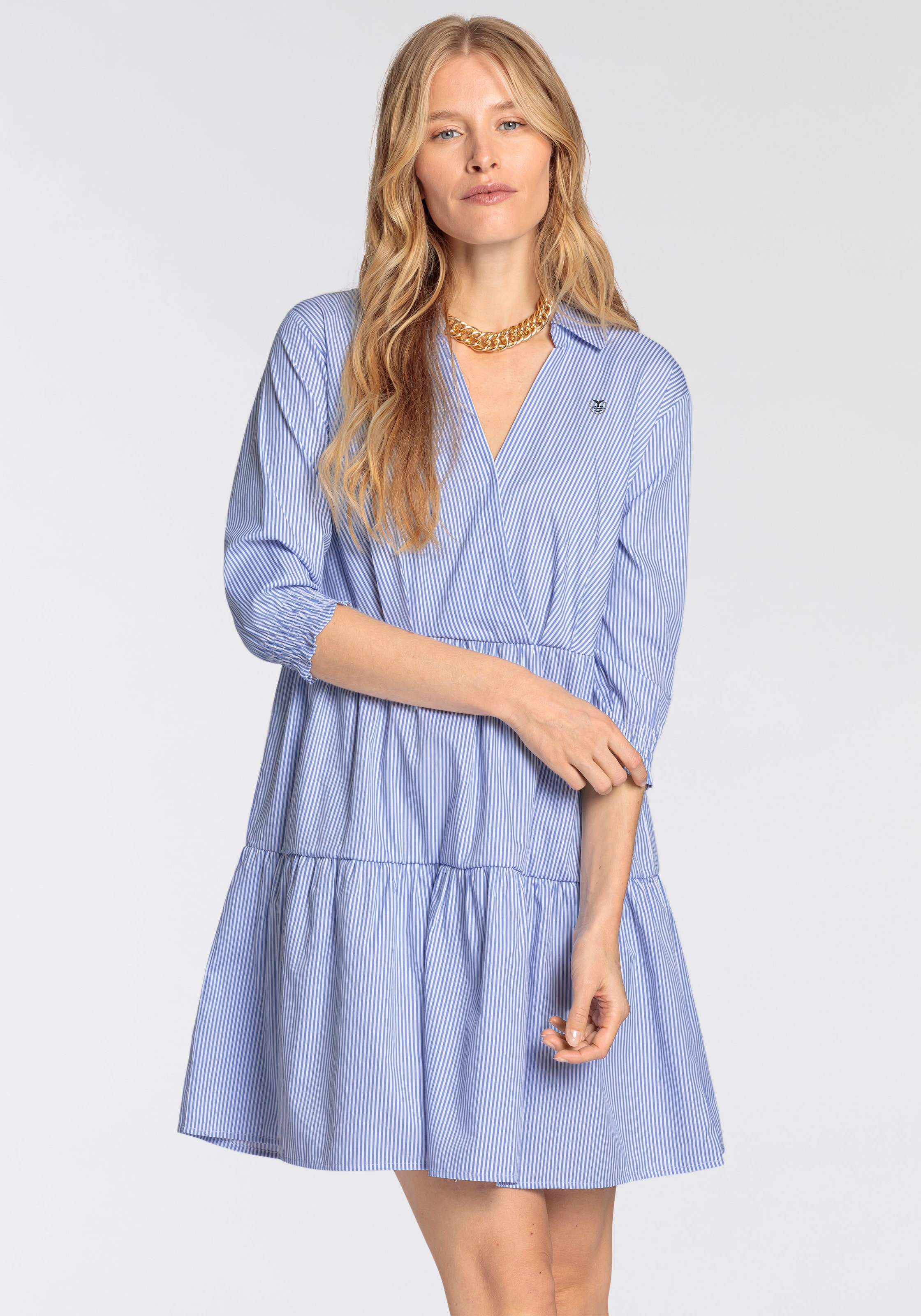 DELMAO Blusenkleid, mit feinen Streifen