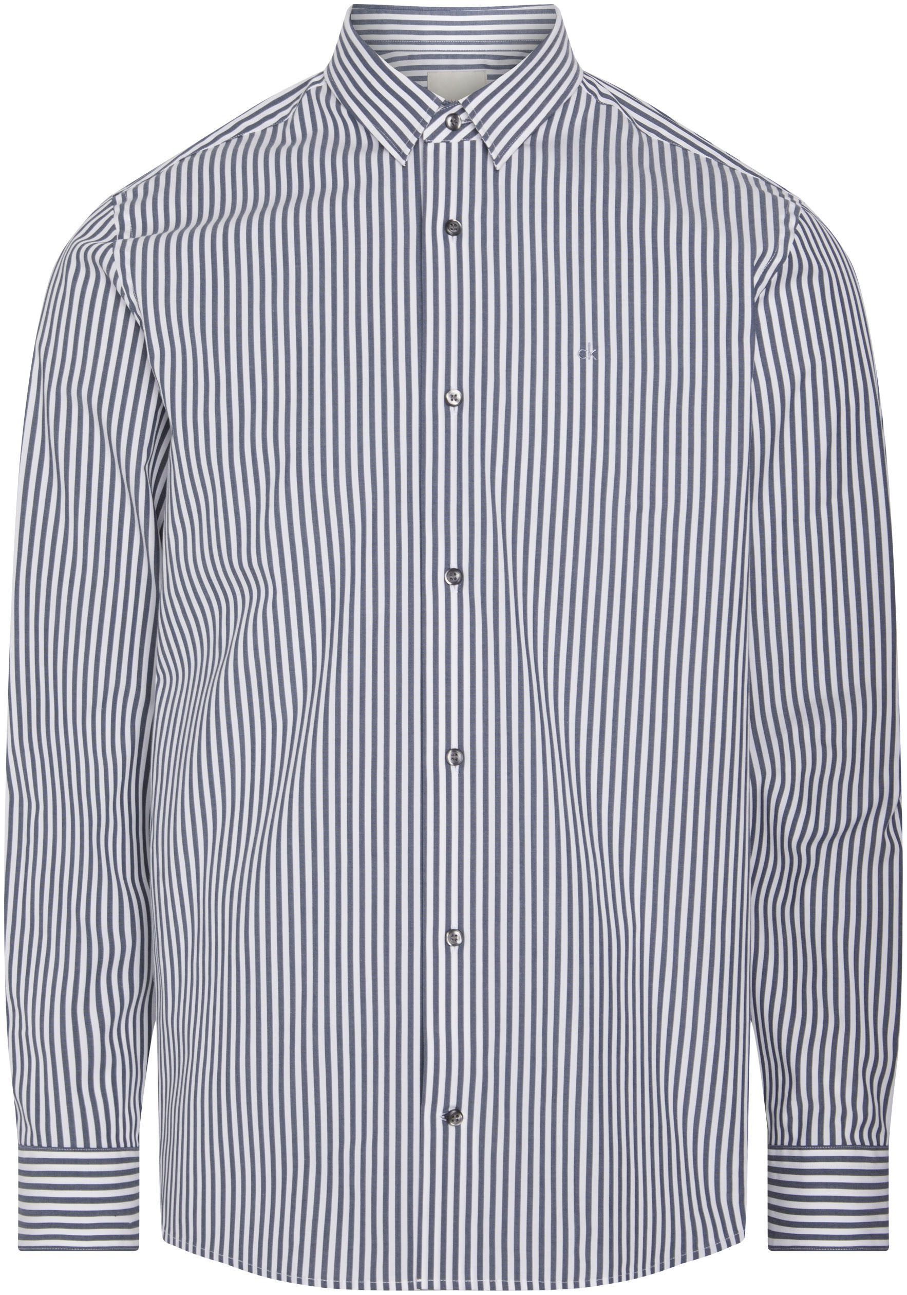 Calvin Klein Langarmhemd »POPLIN STRETCH STRIPE SHIRT«, mit Streifenmuster und Logostickerei