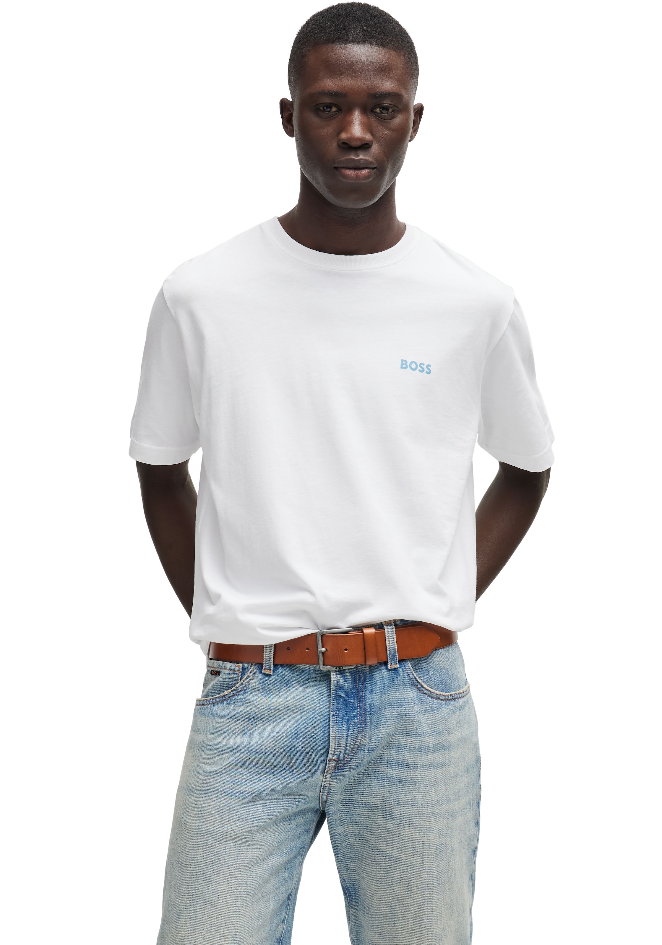 BOSS Ledergürtel »Jeeko_Sz40«, mit BOSS Logo-Schriftzug auf der Schließe