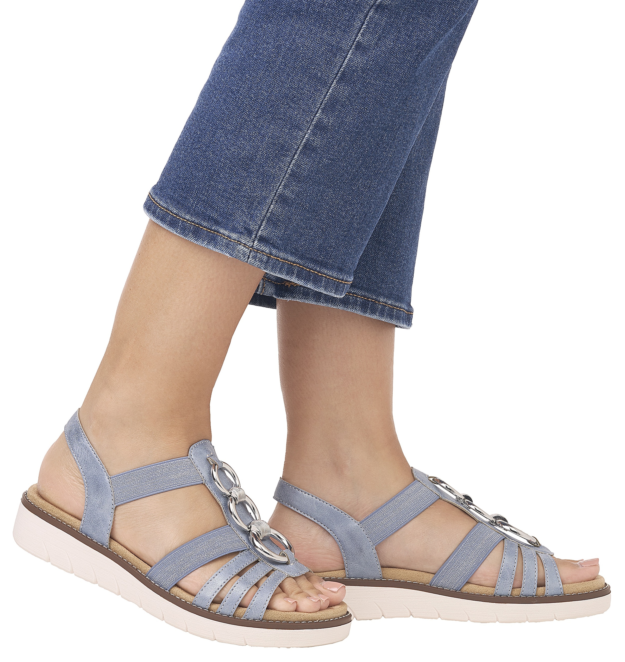Remonte Sandale, Sommerschuh, Sandalette, Keilabsatz, mit praktischen Gummizügen