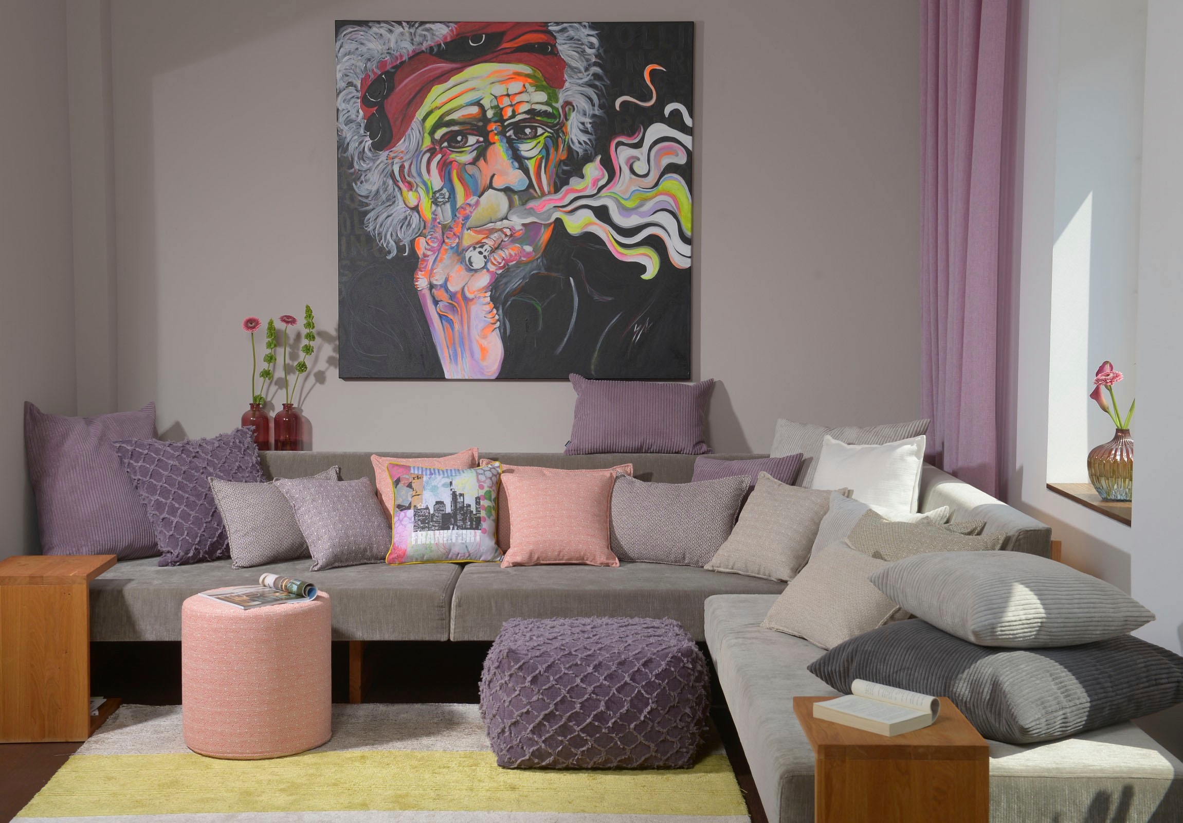 H.O.C.K. Dekokissen »Ivy« leicht gemustert, Kissenhülle mit Füllung, 1 Stück