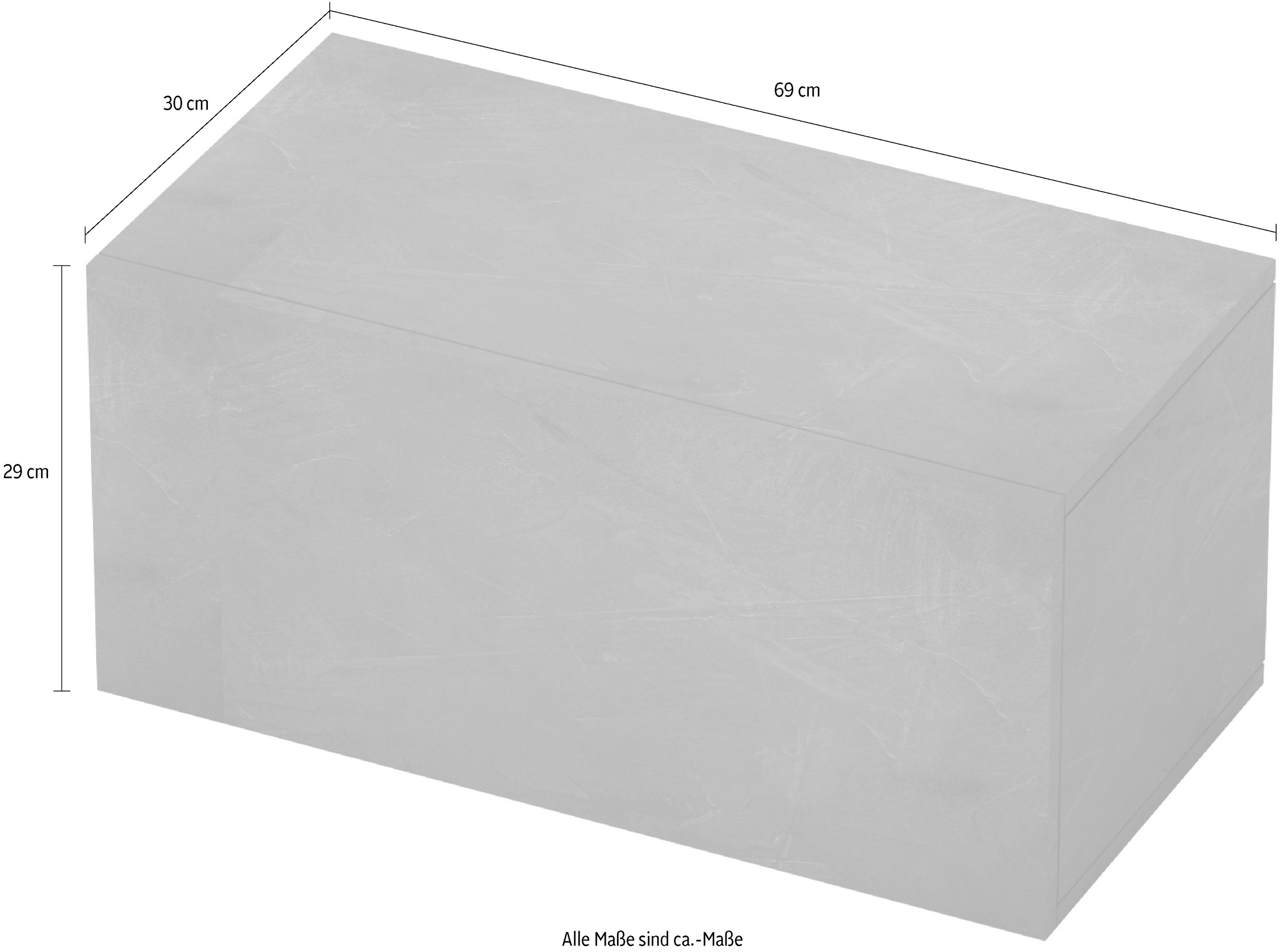 INOSIGN Hängevitrine »Infinity Breite 69 cm, Höhe 29 cm, Hängeschrank mit 1 Klappe,«, Wandschrank waagerecht zu hängen, verschiedene Farben