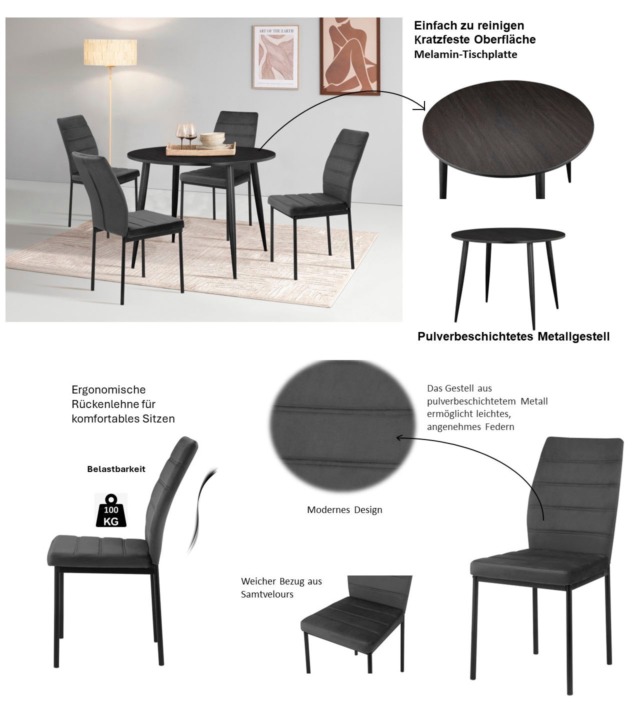 INOSIGN Essgruppe »HILLCRESTEG«, (Esszimmer, Essgruppe, Sitzgruppe TOPSELLER!)