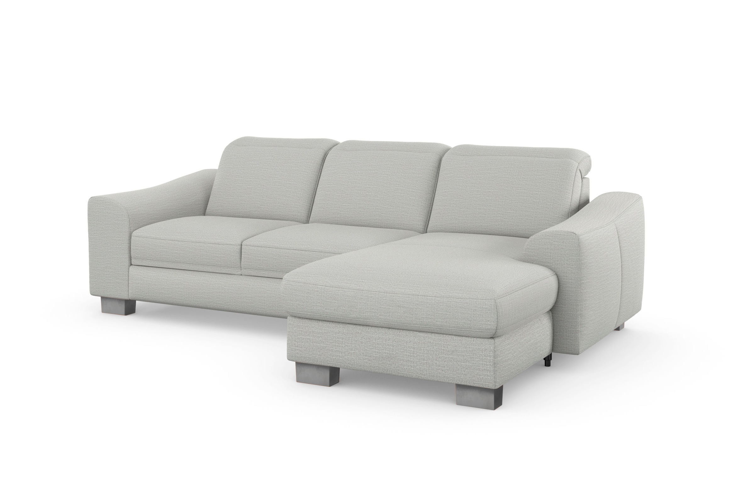 sit&more Ecksofa »Dundee L-Form«, mit Federkern und Edelstahlfüßen, wahlweise mit Kopfteilverstellung
