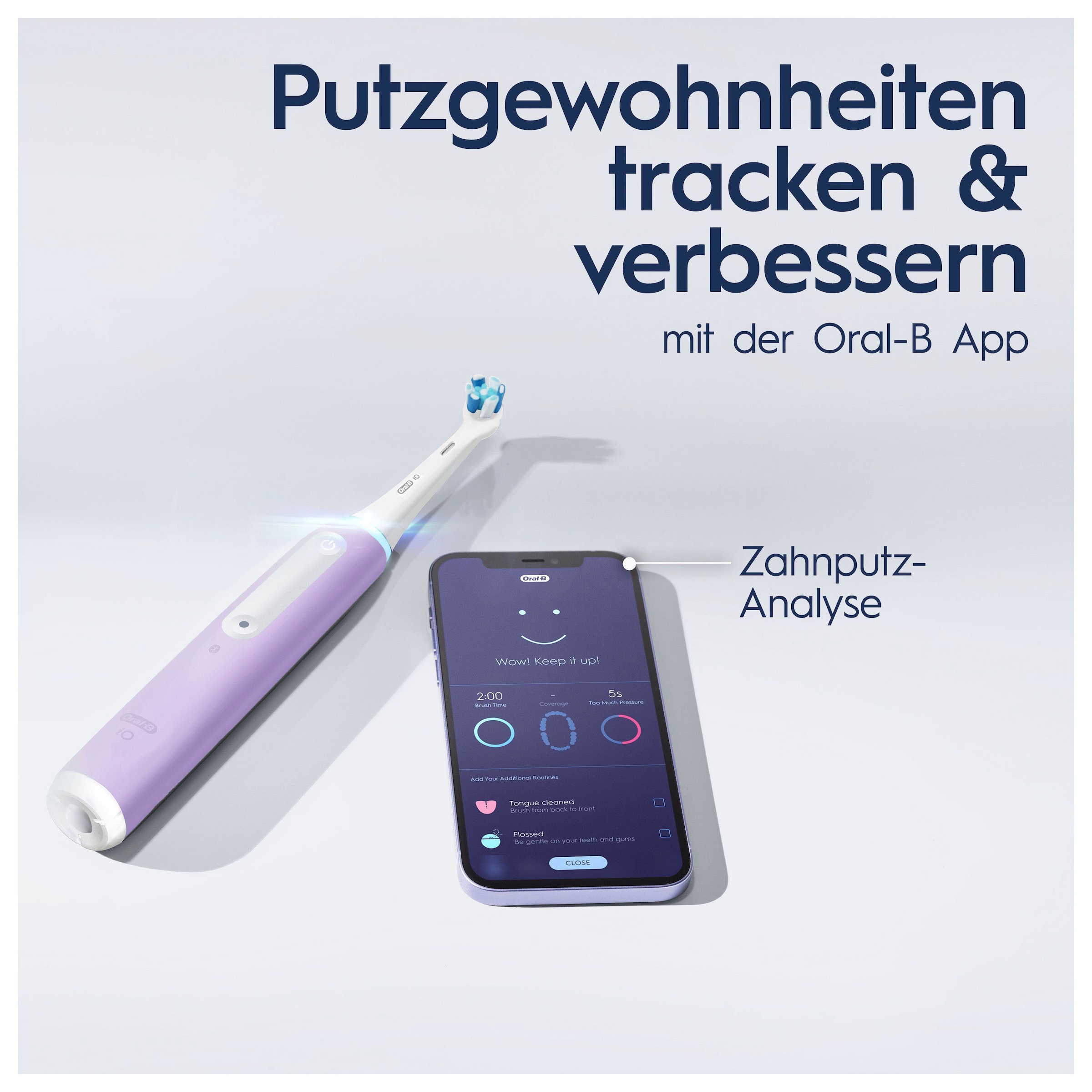 Oral-B Elektrische Zahnbürste »iO 4«, 1 St. Aufsteckbürsten, mit Magnet-Technologie, 4 Putzmodi, Reiseetui