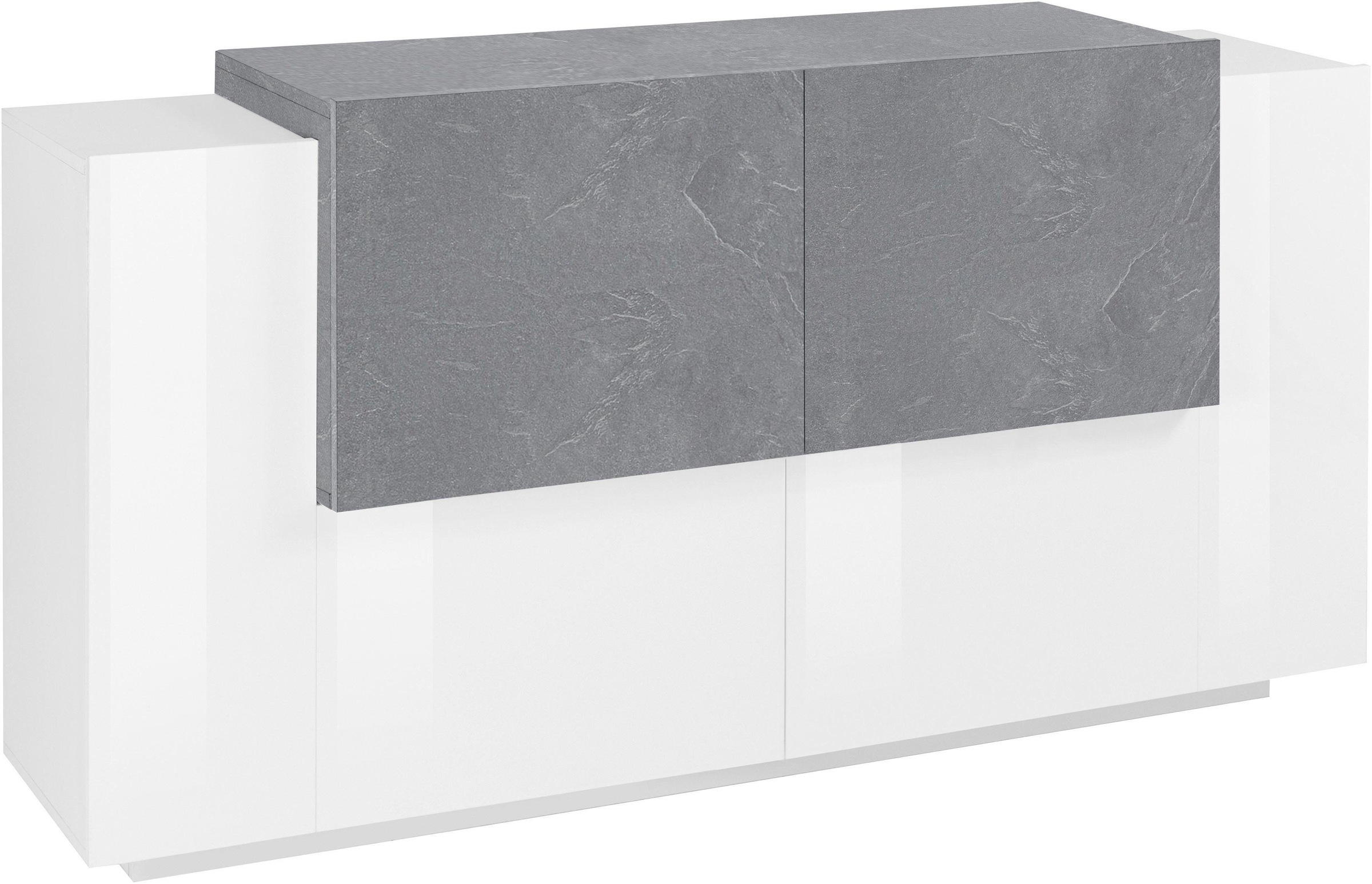 INOSIGN Sideboard »Coro, Kommode, Schrank, Kredenz, grifflos mit Einlegeböden«, 4 Türen, Doppeltiefe, B/T/H 160x86x45cm