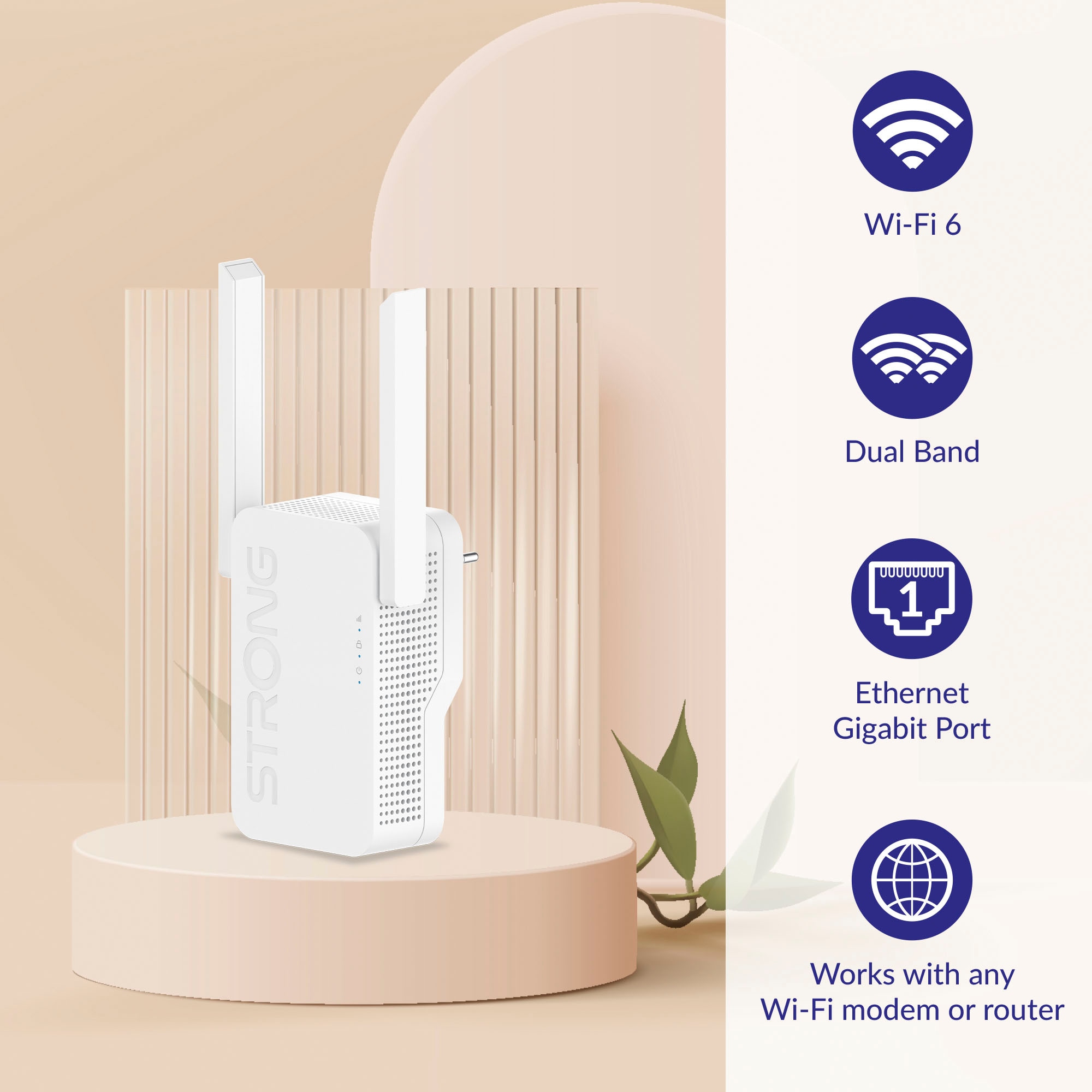 Strong WLAN-Repeater »Dualband WLAN Repeater bis 3000 Mbit/s, WiFi 6, Accesspoint«, (1 St.)