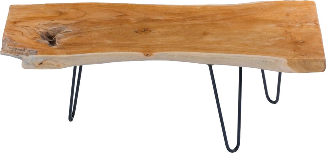 Kayoom Beistelltisch »Woodstock 325, Beistelltisch in Natur-Optik,hochwertiges Teakholz«, (1 St.), Hochwertiges Teakholz, stabile Bauweise, detailreiche Handarbeit