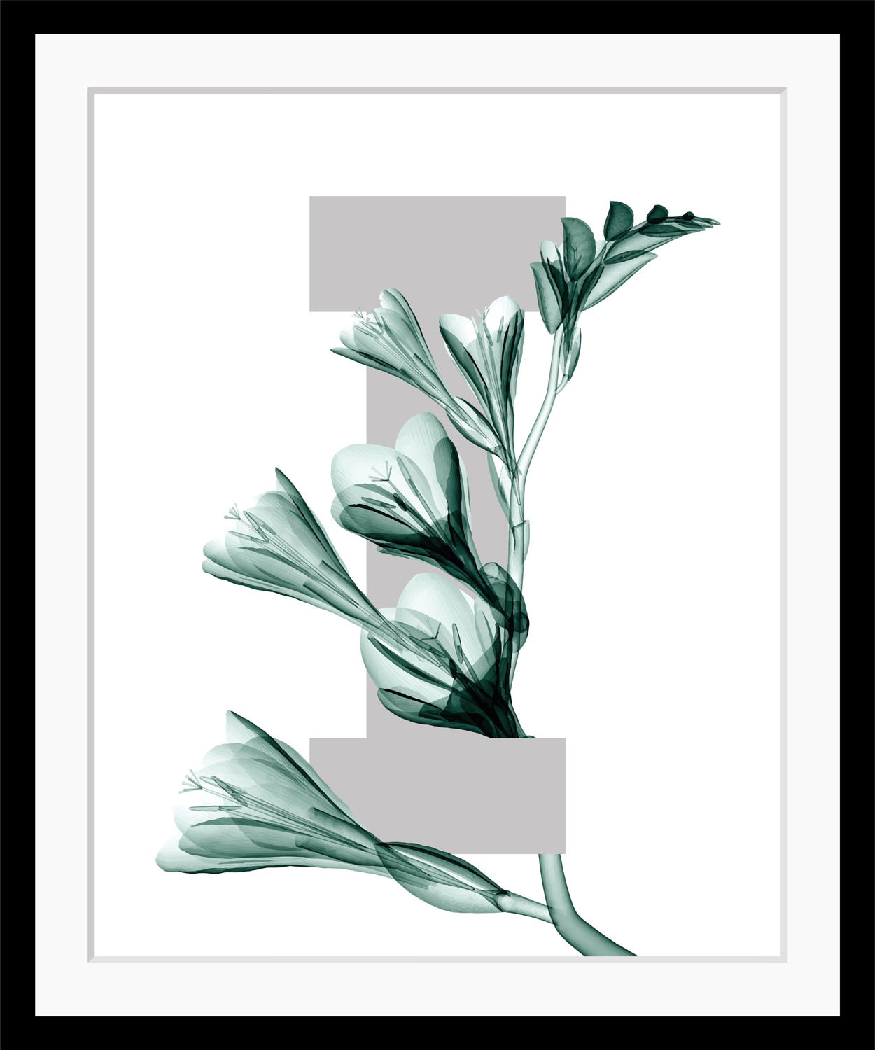 queence Bild »I-Flower«, Buchstaben, Blume, gerahmt, Blätter