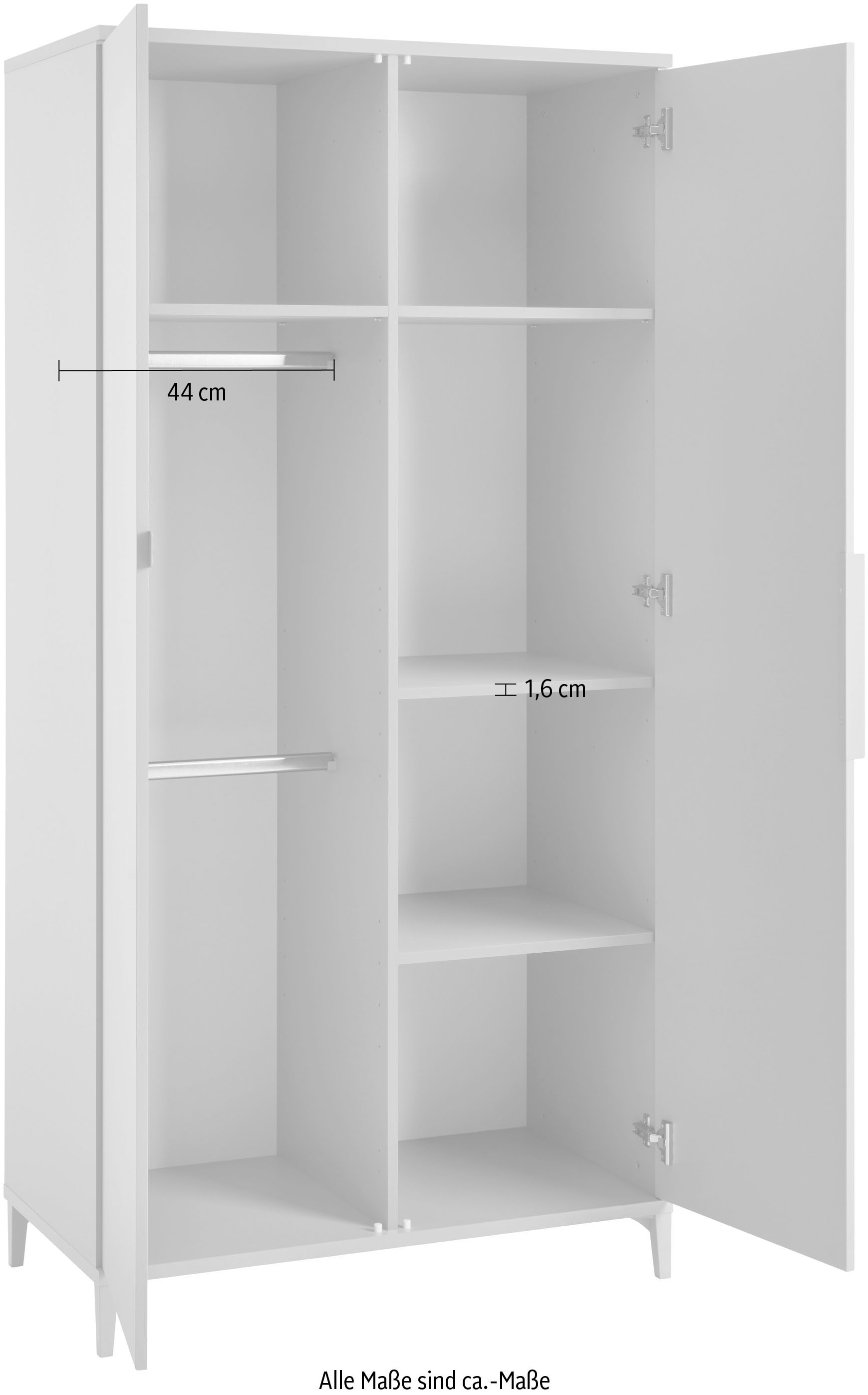 YUNY by PAIDI Kleiderschrank »BROTHER STU inkl. Kleiderstangen und Einlegeböden« B/H/T ca. 95x195x52cm, Taupe,  zertifizierte Qualität, Soft-Close