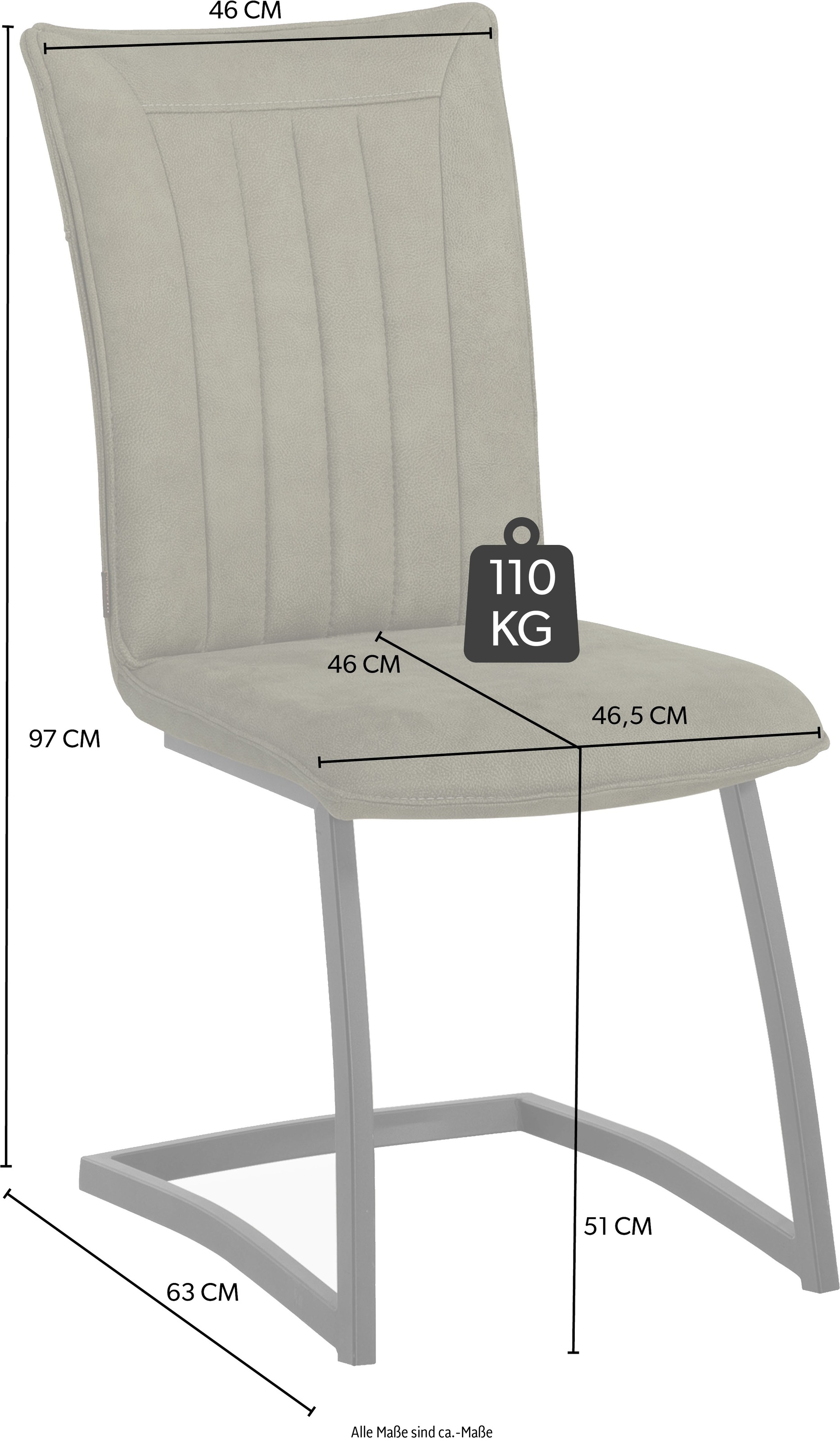 OMG Design Freischwinger »Amara«, (Set), 2 St., Stoff, Esszimmerstuhl, Küchenstuhl, pflegeleichter Bezug