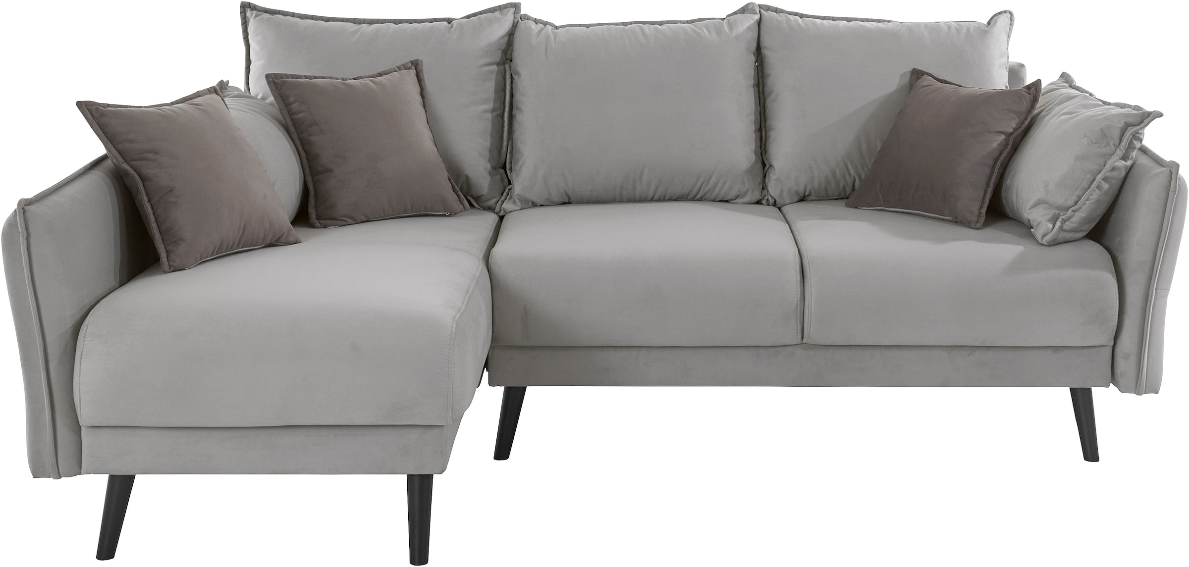 INOSIGN Ecksofa »Asra L-Form«, incl. Bettfunktion und Bettkasten, Seitentasche im Armteil, Federkern