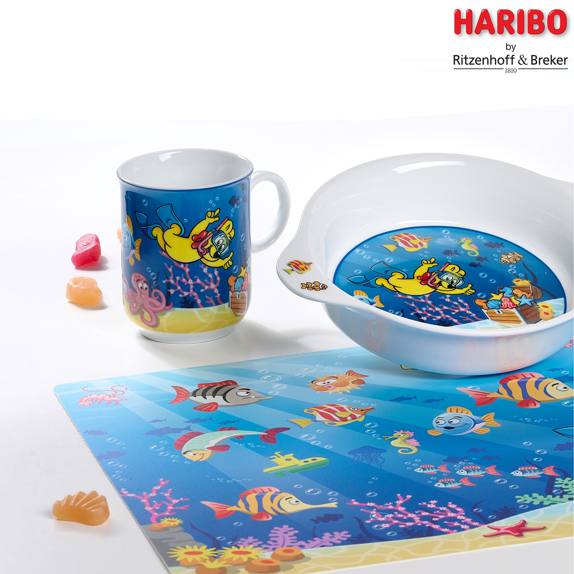Ritzenhoff & Breker Platzset »HARIBO Seaworld, 4-teilig, 45 x 30 cm« rutschfest und abwischbar