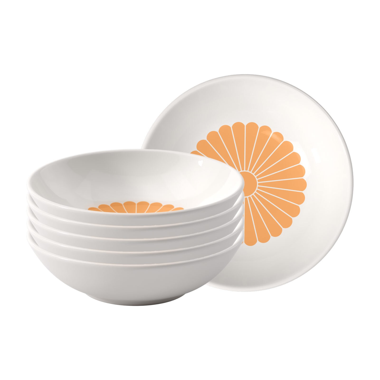 Villeroy & Boch Dessertschale "Villeroy & Boch Dessert-Schale Fleur 6 Stück, Gelb" aus Porzellan