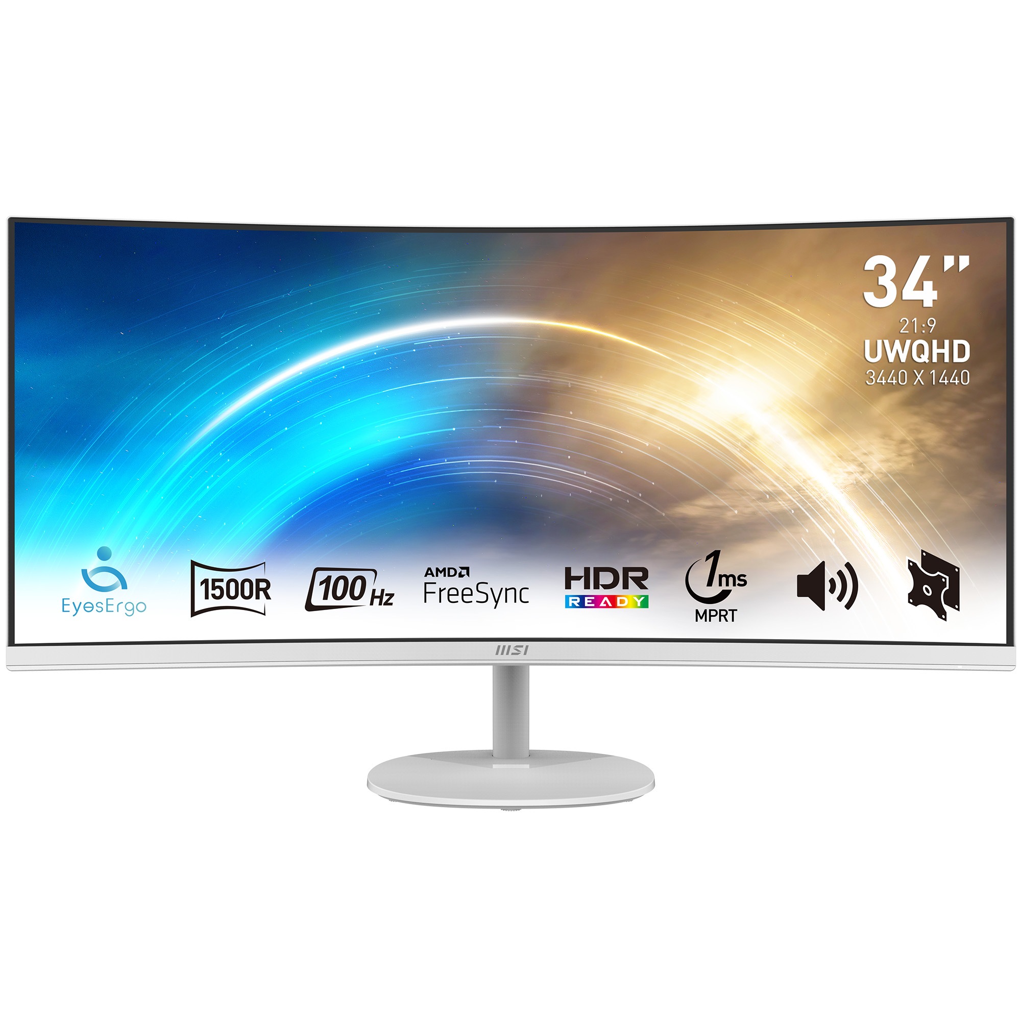 MSI Pro MP341CQ Computerbildschirm 86,4 cm (34") 3440 x 1440 Pixel UltraWide Quad HD Weiß