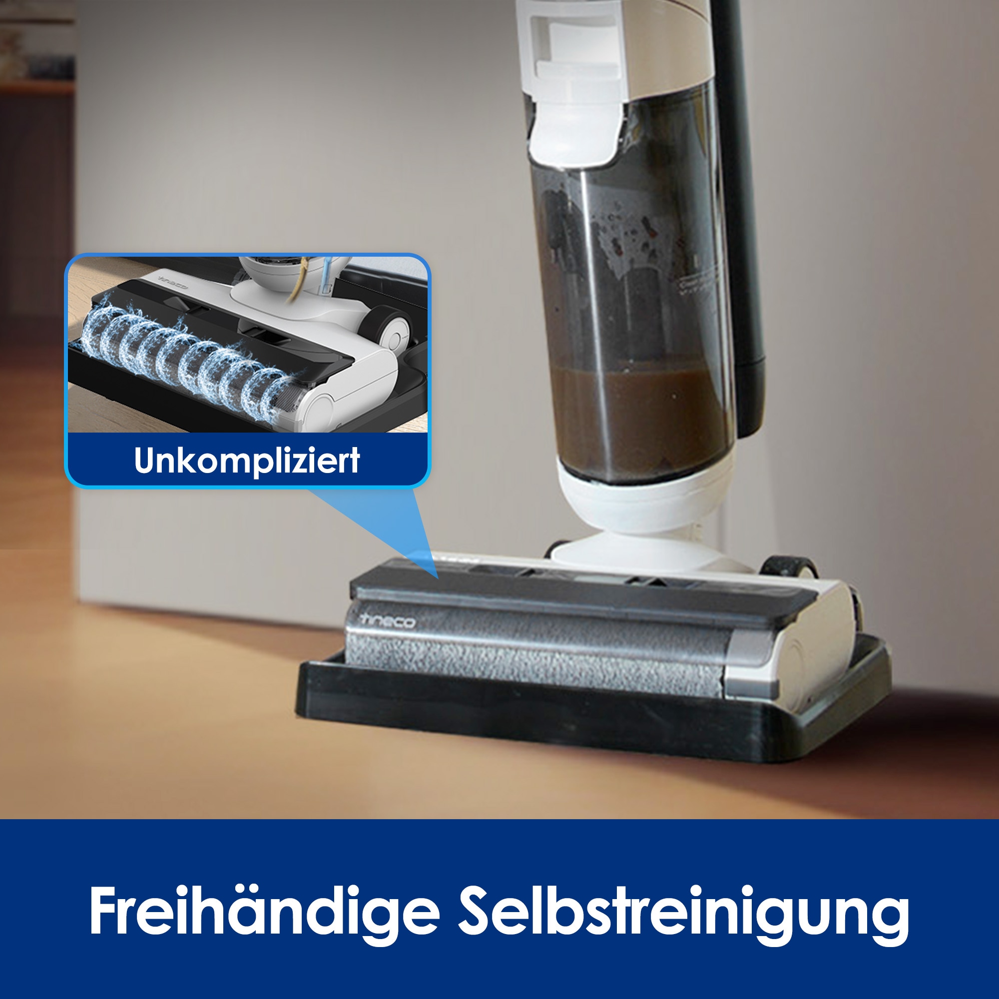 Tineco Nass-Trocken-Sauger »iFLOOR 5, automatische Selbstreinigung, Kantenreinigung«, 35 Min Akku, Tierhaarfilter, Hartbodenreiniger, Doppeltank