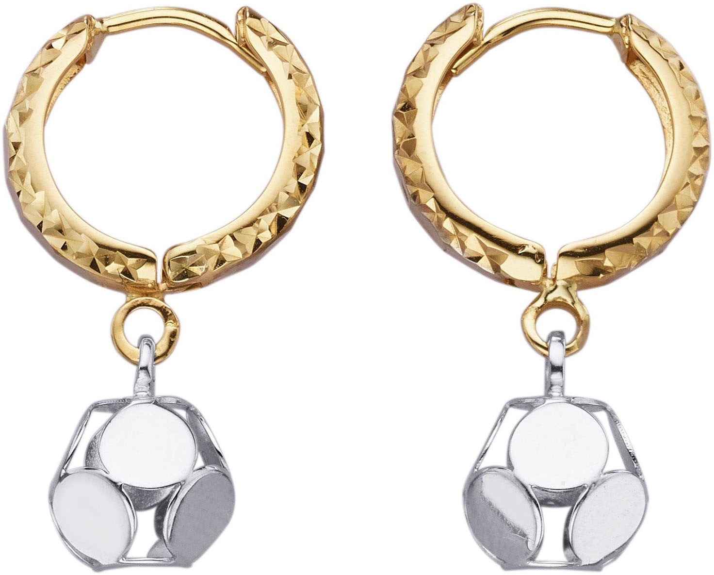 Firetti Paar Creolen »Schmuck Geschenk Gold 375 Ohrschmuck Ohrringe Bicolor«