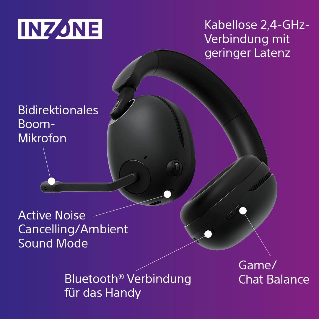 Sony Gaming-Headset »INZONE H9«, Bluetooth-Wireless, Active Noise Cancelling (ANC)-LED Ladestandsanzeige-Quick Attention Modus