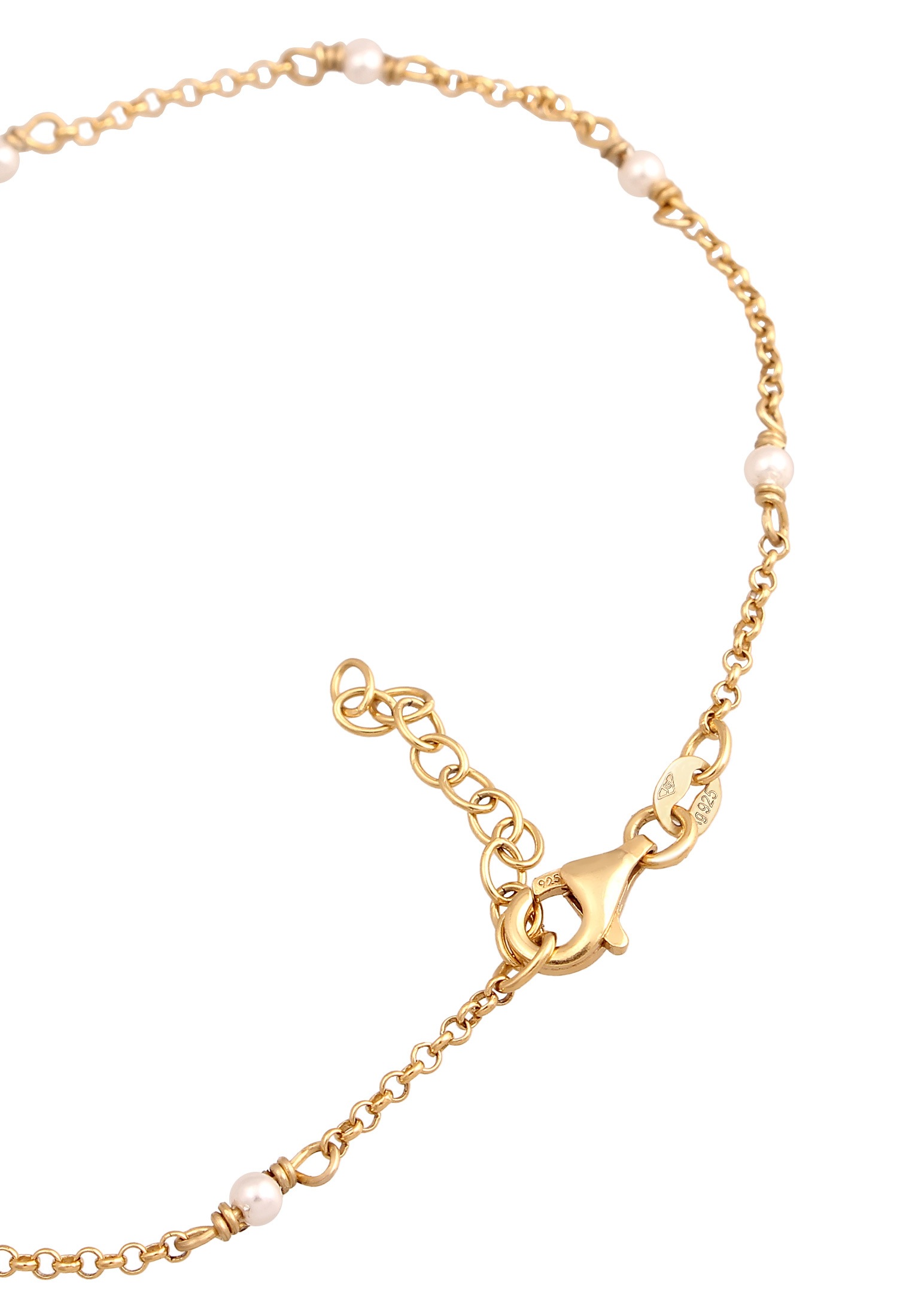Elli Fußkette »Fußschmuck Muschelkernperle Fuß Chain 925 Sterling Silber«