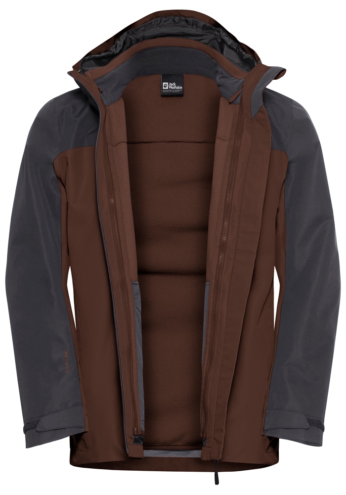 Jack Wolfskin 3-in-1-Funktionsjacke »TAUBENBERG 3IN1 JKT M«, mit Kapuze, 3in1, wasserdicht, Übergangsjacke