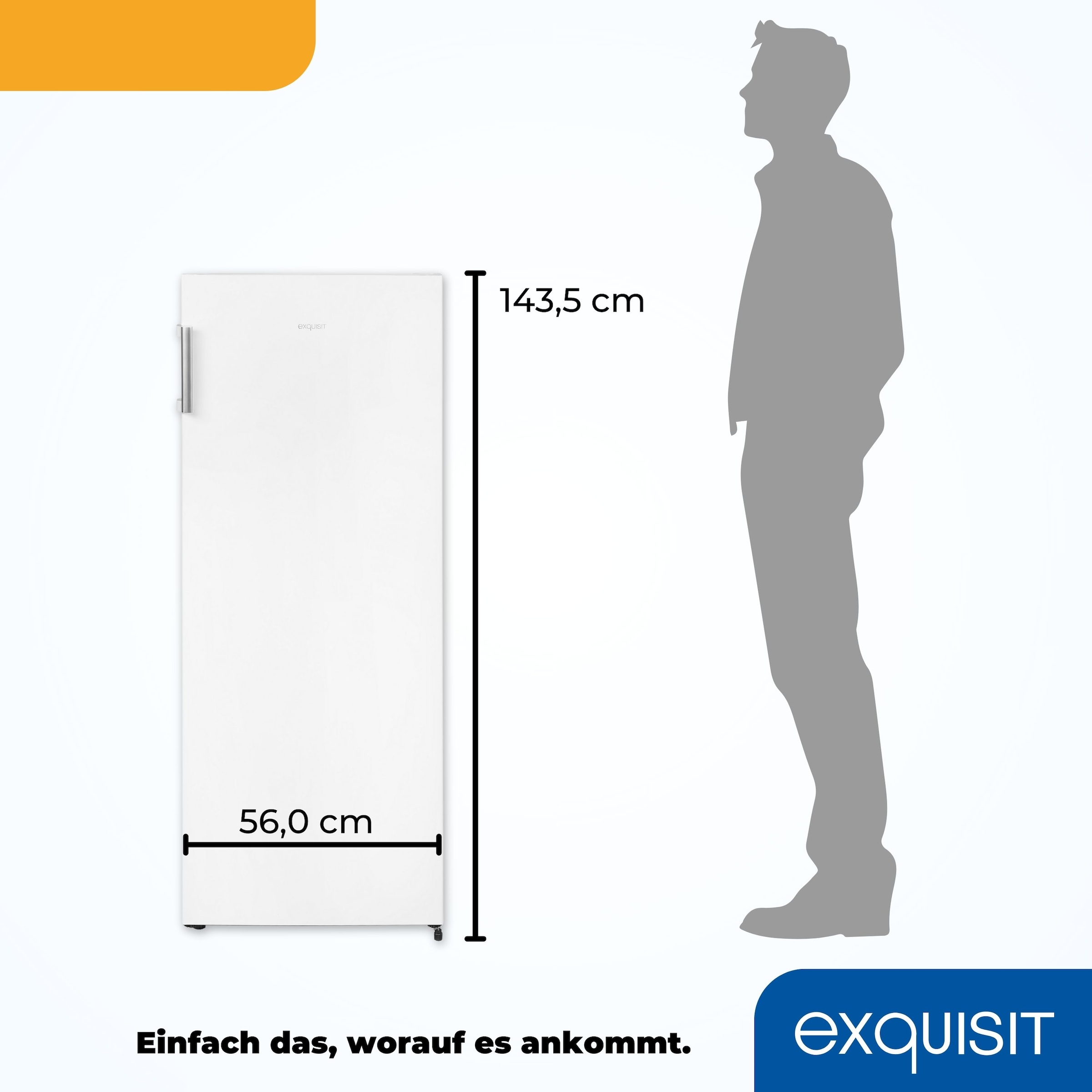 exquisit Gefrierschrank »GS231-NF-H-010E weiss«, 143,4 cm hoch, 56 cm breit, 155 L Volumen, NoFrost, Schnellgefrieren, 4 Sterne